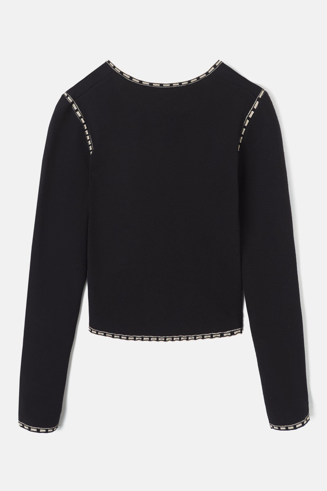 Silbon Top de malha com decote contrastante Preto