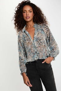 Morgan Camisa estampada gola em bico