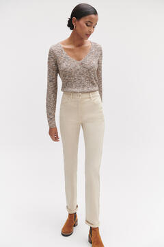 Cortefiel Darling straight trousers Ivory