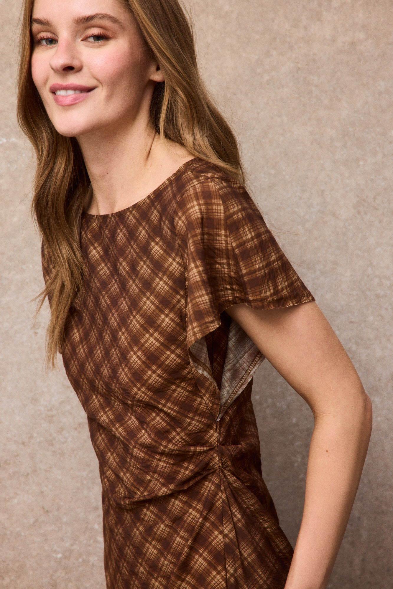 Slowlove Printed dress Printed brown