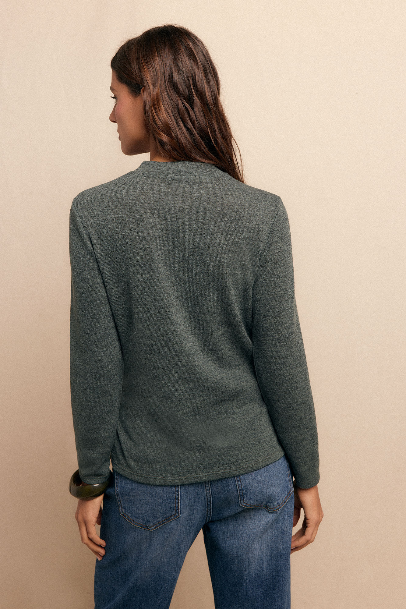 Slowlove Top frunce Kaki