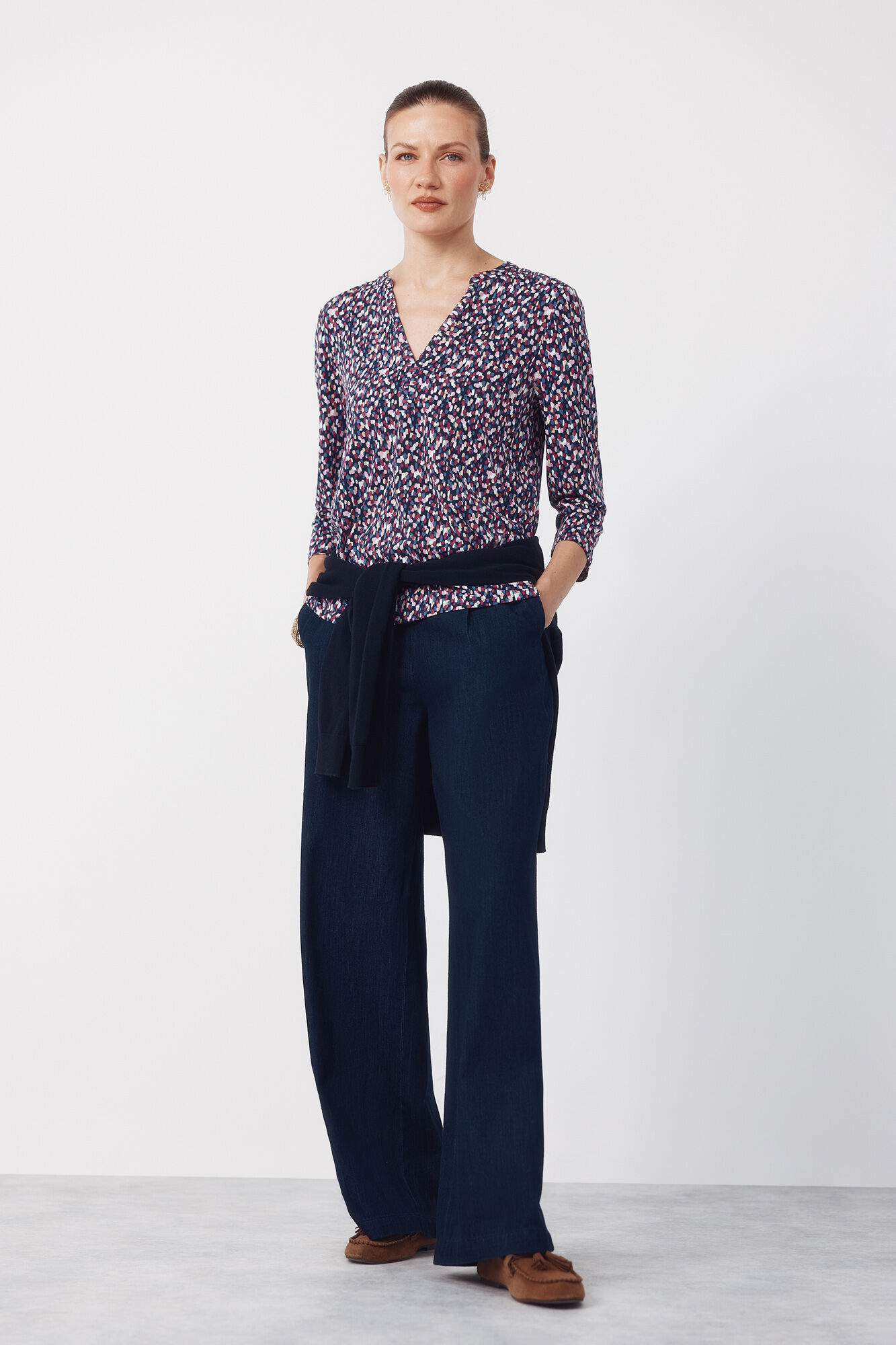 Cortefiel Basic top with mandarin collar