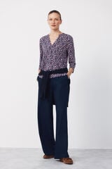 Cortefiel Basic top with mandarin collar Multicolour