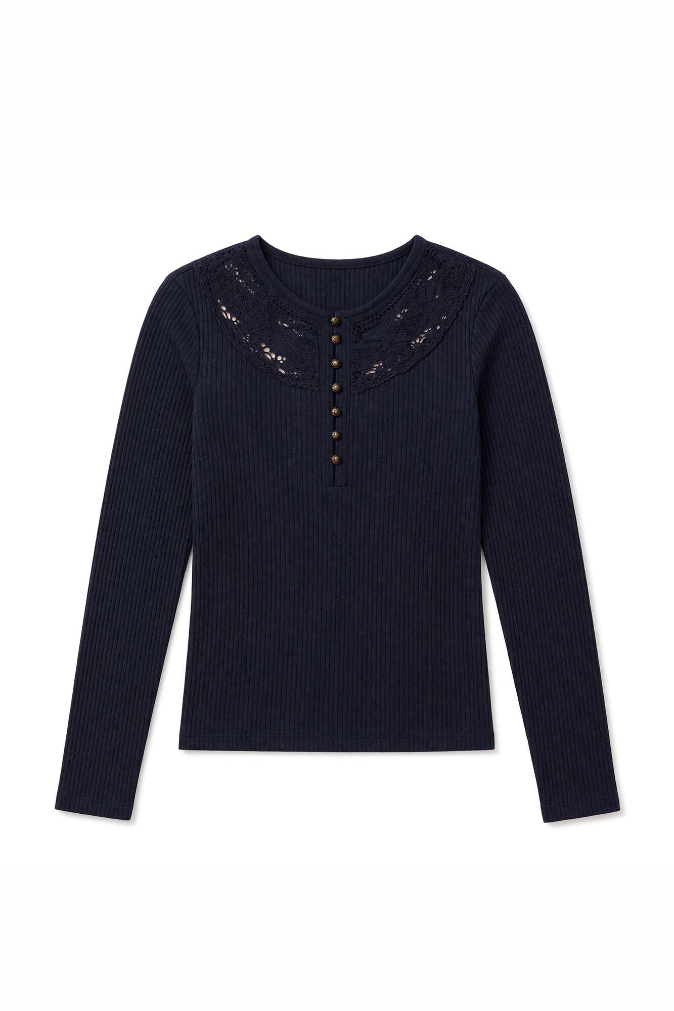 Slowlove Top escote blonda Gris oscuro