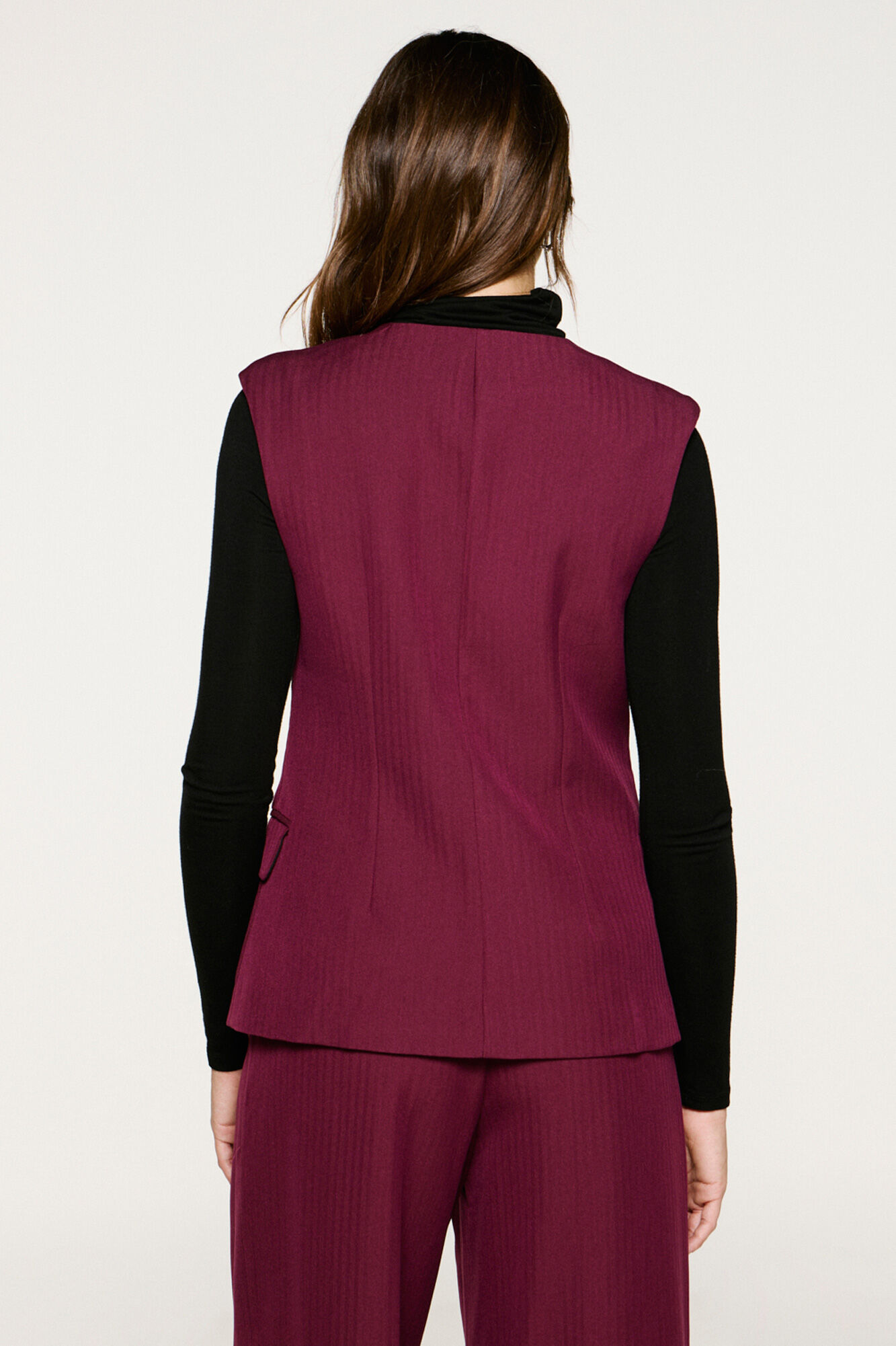 Selected Colete de colete com bolsos. Roxo