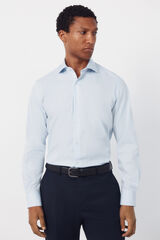 Cortefiel Plain easy-iron dress shirt Blue