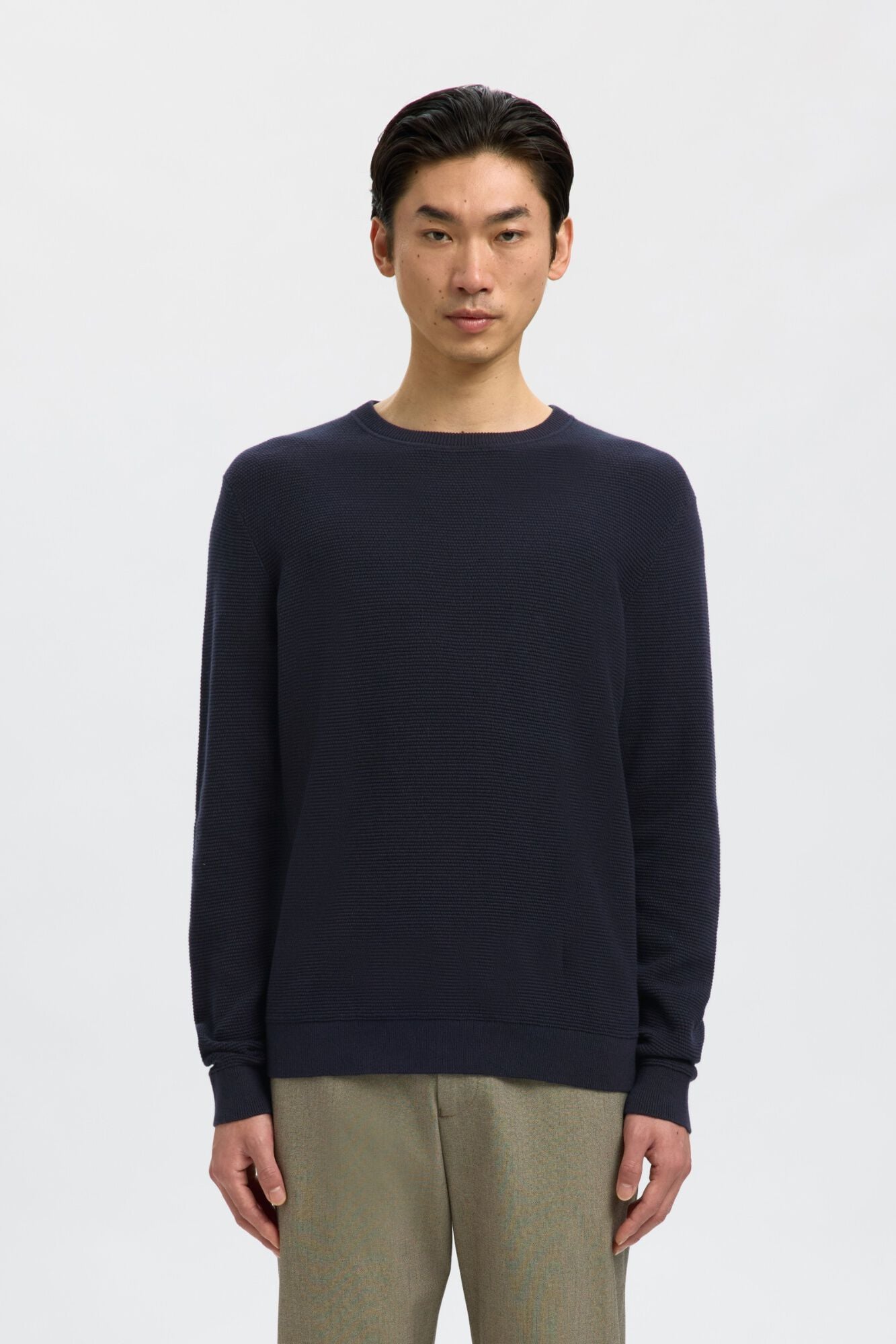 Selected Camisola 100% algod&atilde;o org&acirc;nico Azul