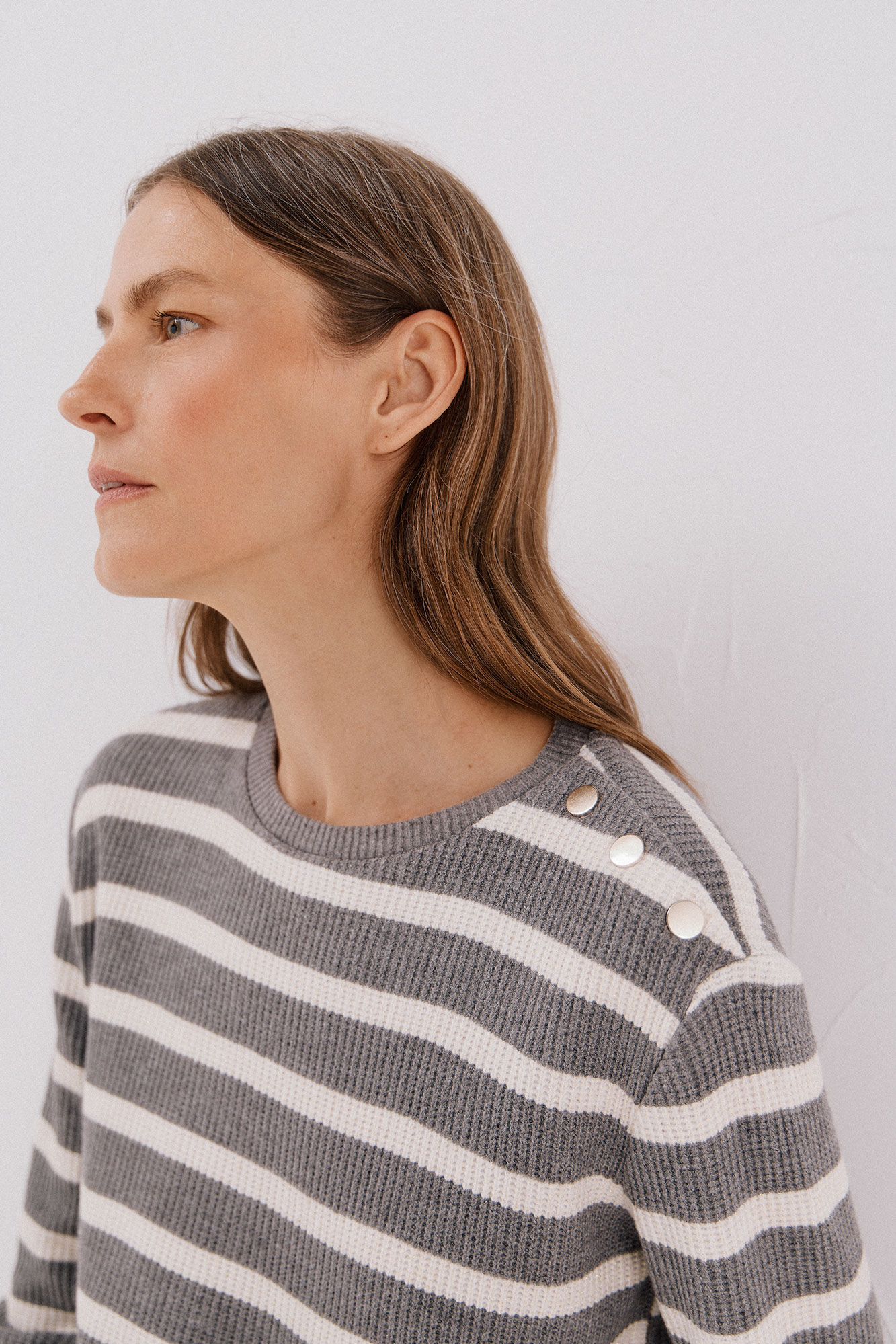 Cortefiel striped structured sweatshirt