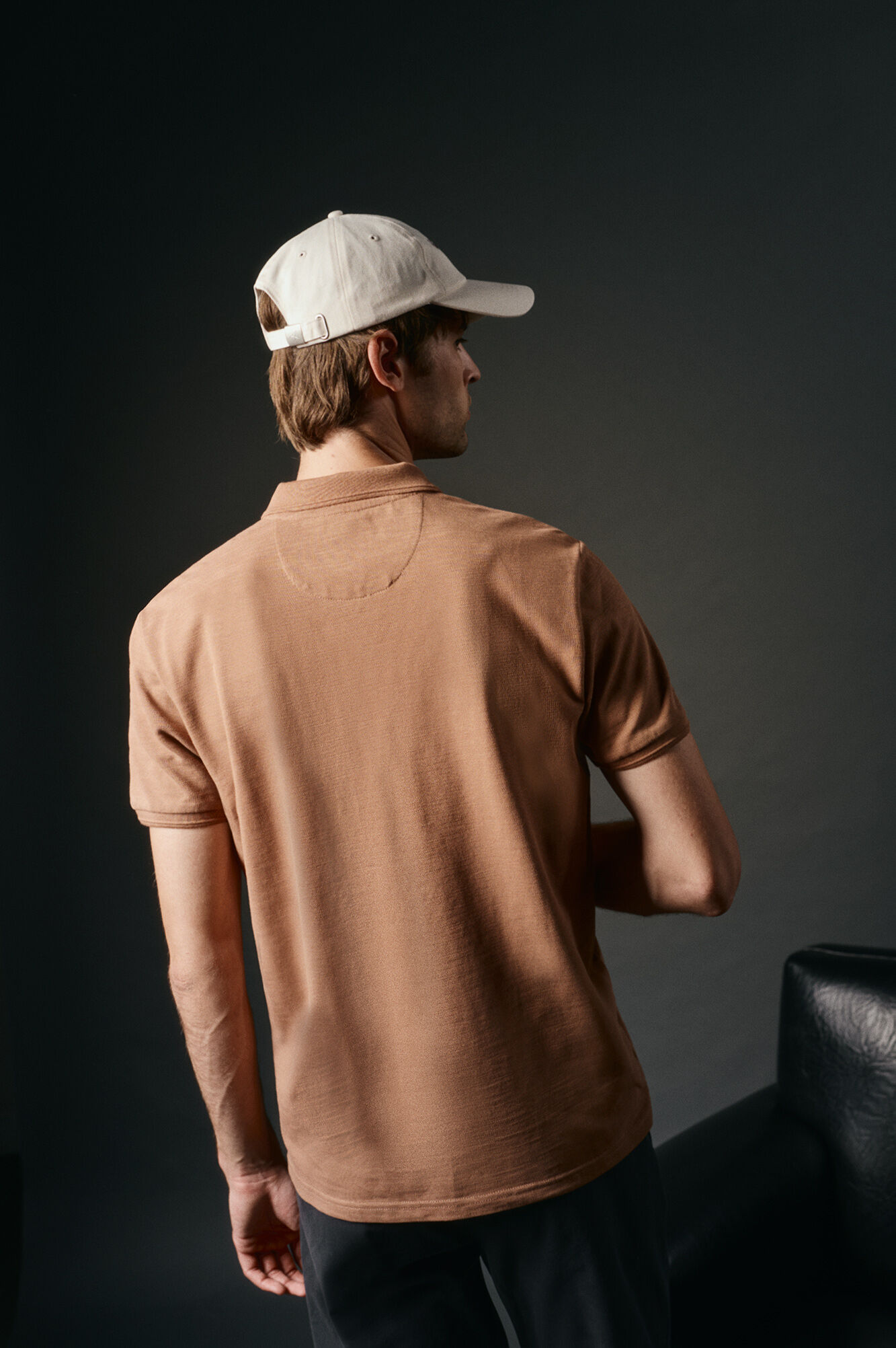 OOTO Polo piqu&eacute; slub Castanho