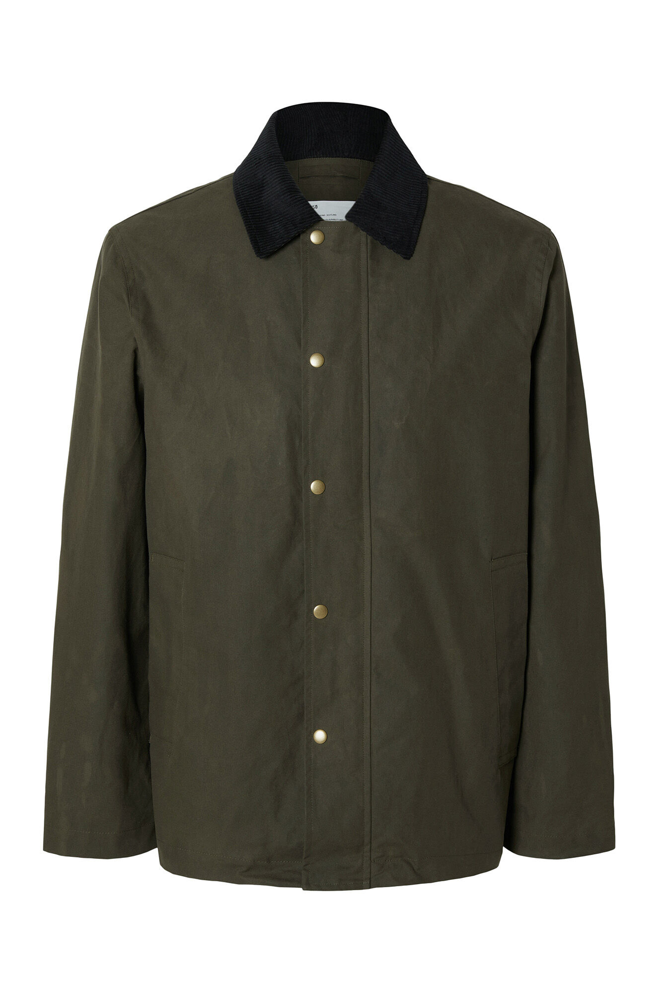 Selected Casaco com gola em veludo hidrorrepelente. Verde