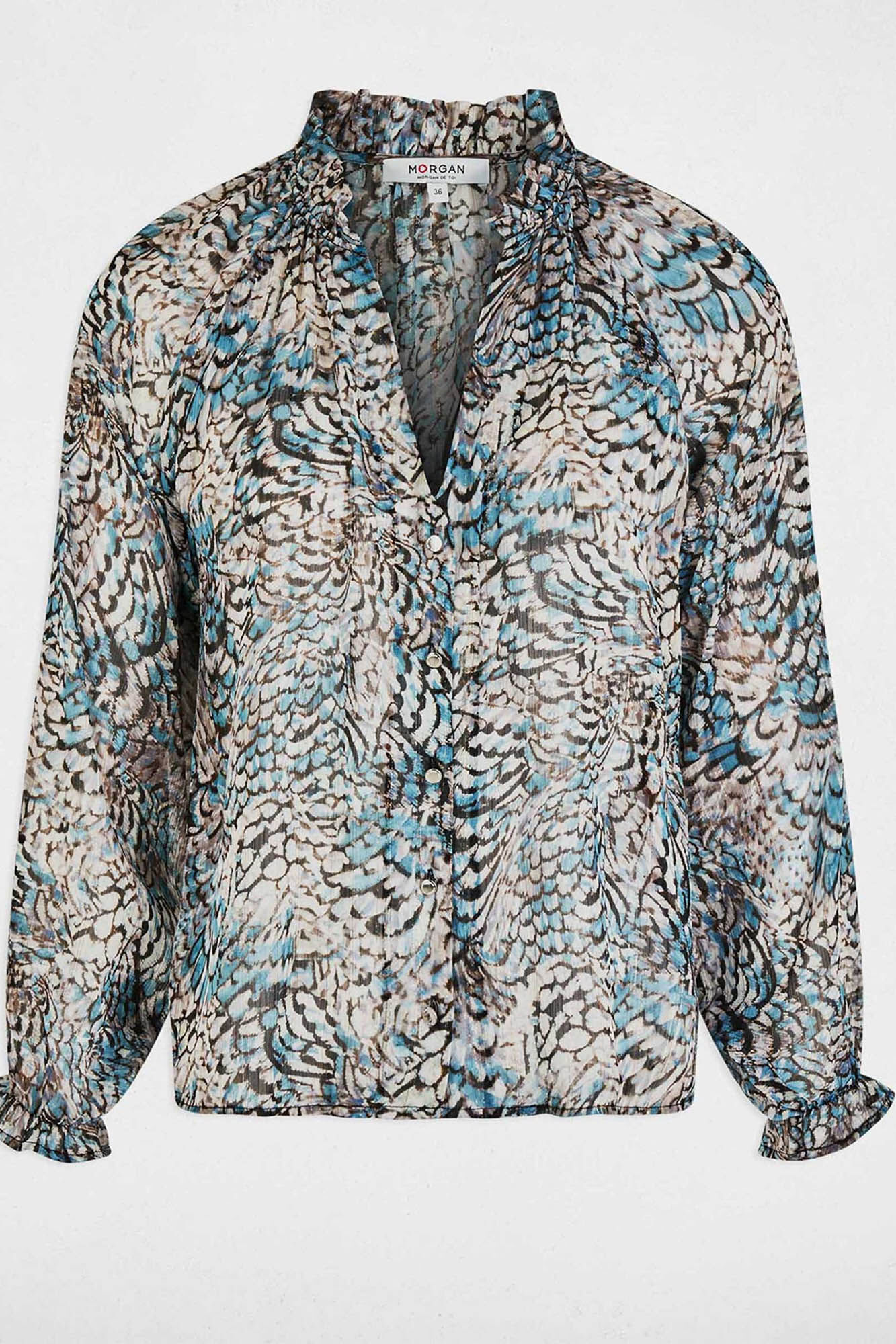 Morgan Camisa estampada gola em bico Multicolorido