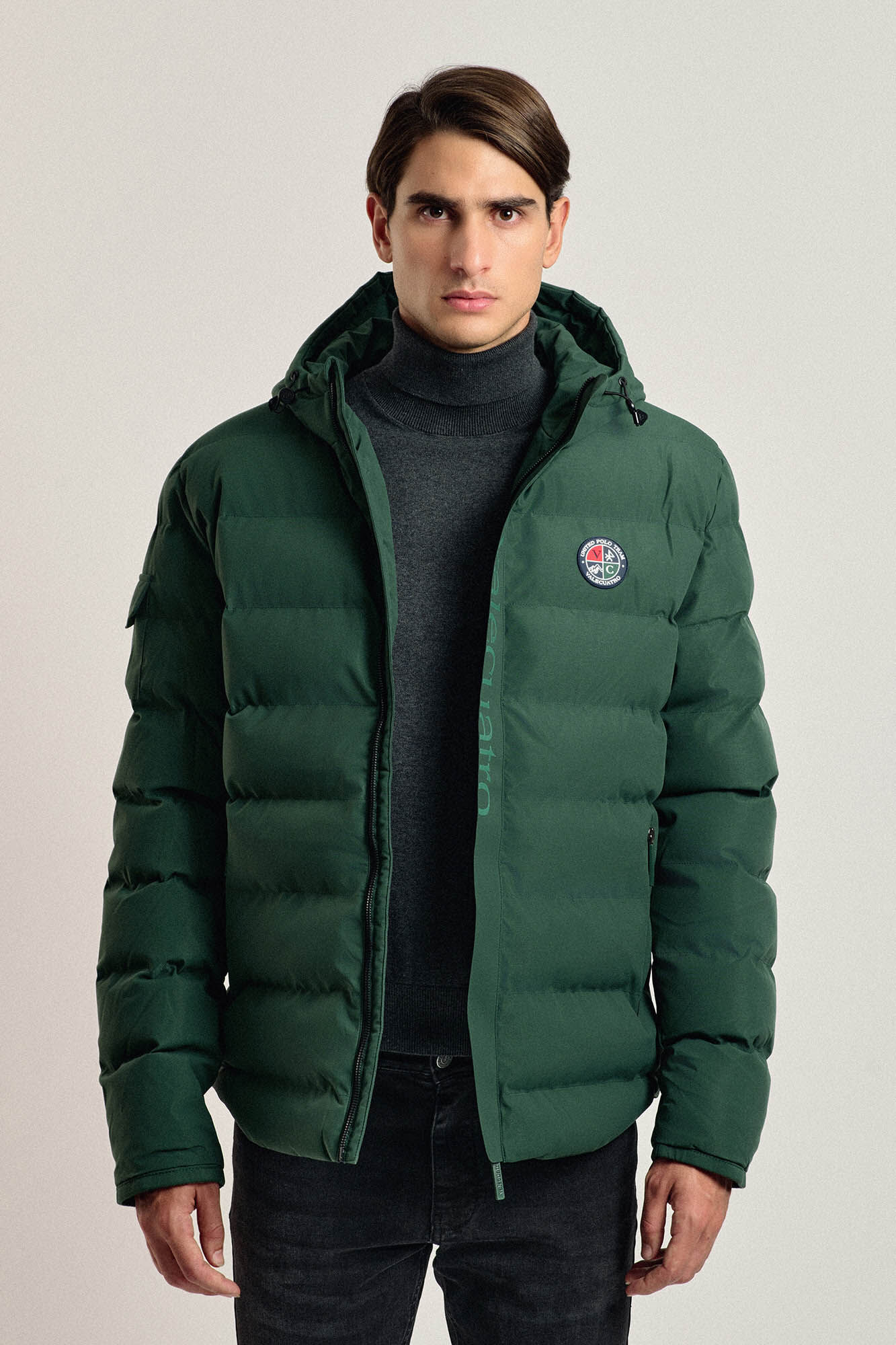 Valecuatro Emboss padded jacket in khaki Kaki