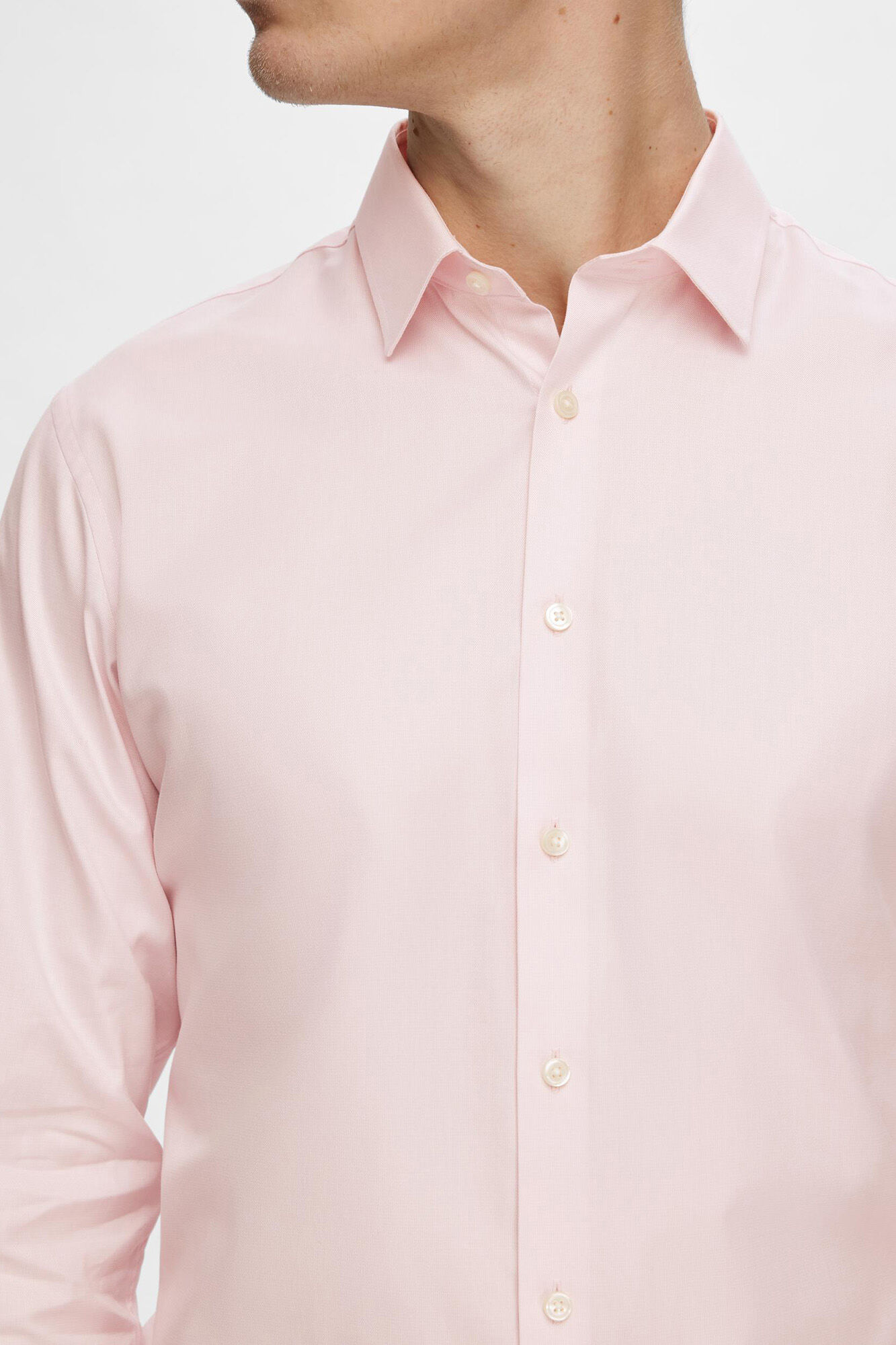 Selected Camisa de manga comprida elegante 100% algod&atilde;o Roxo