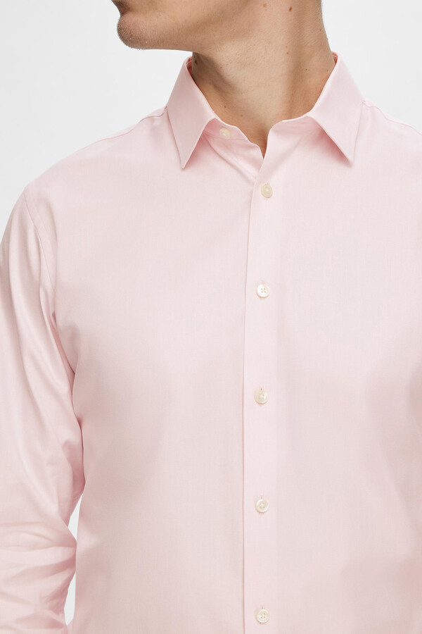 Cortefiel Camisa de manga larga de vestir 100% algodón Ciruela