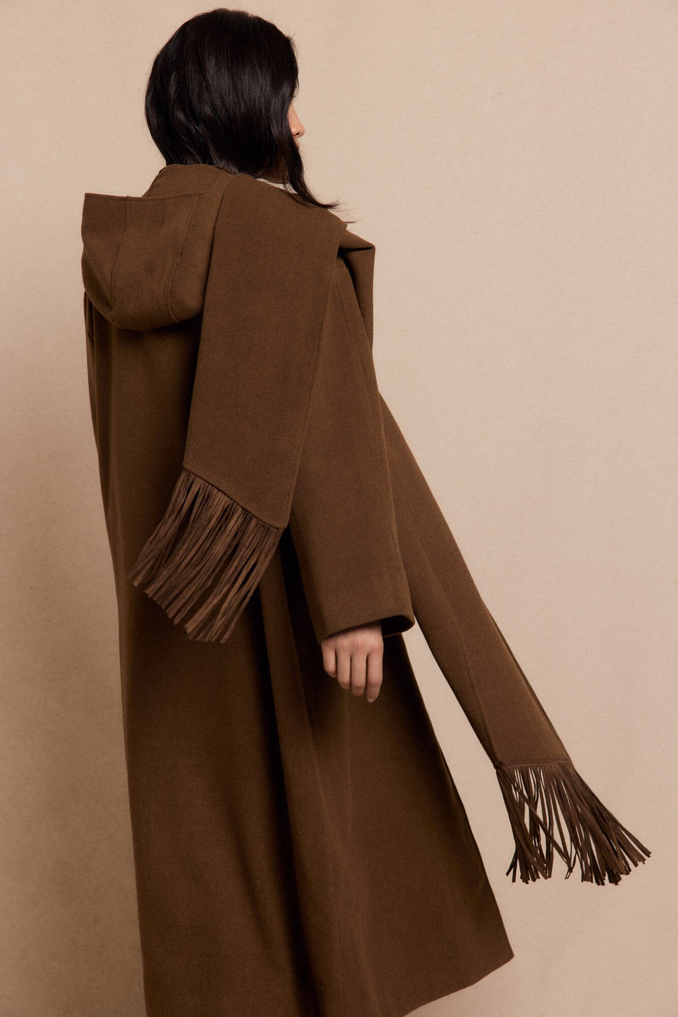 Slowlove Abrigo largo bufanda Kaki