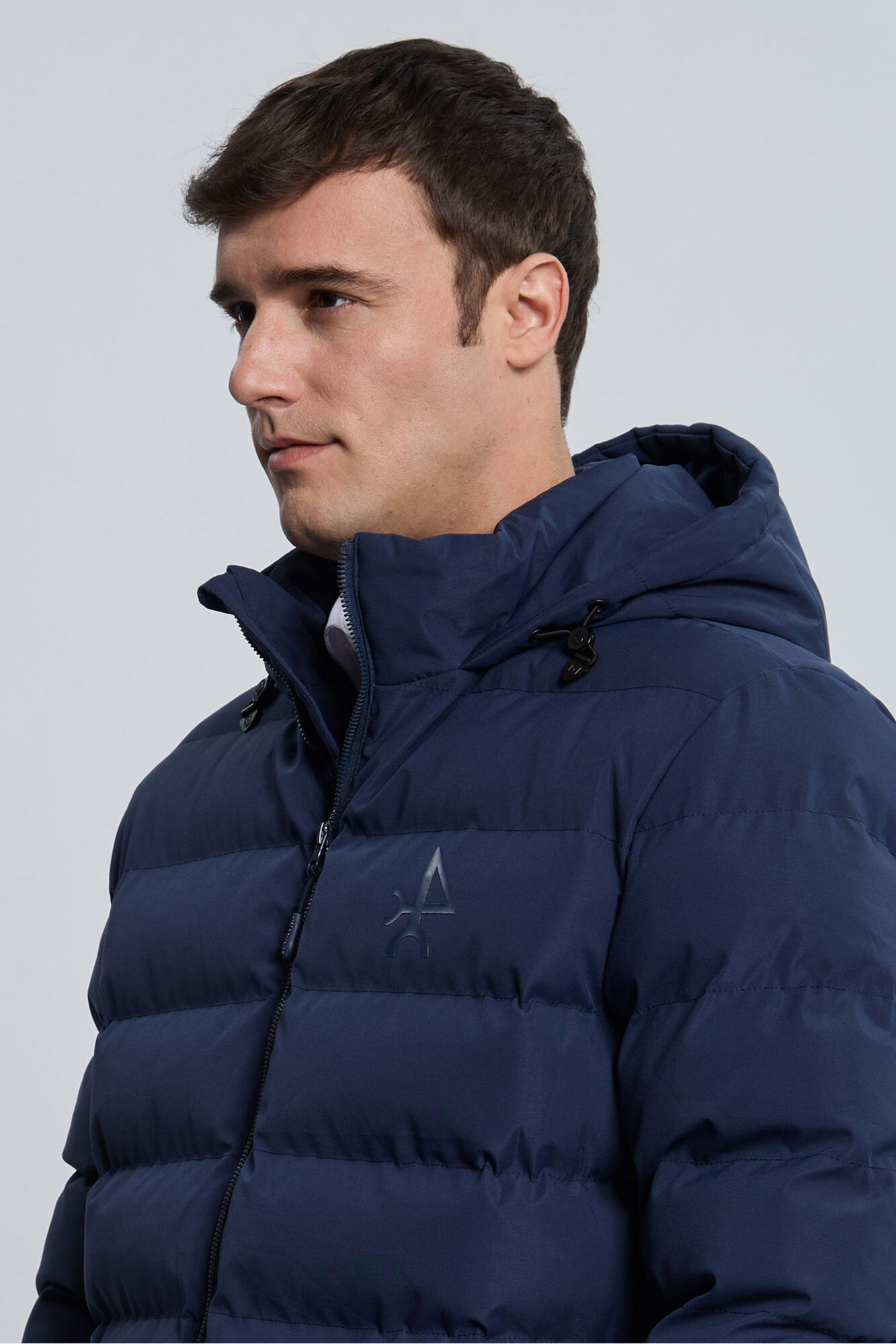 Valecuatro Casaco acolchoada com relevo azul marinho