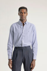 PuroEGO Camisa xadrez de algod&atilde;o slim Azul