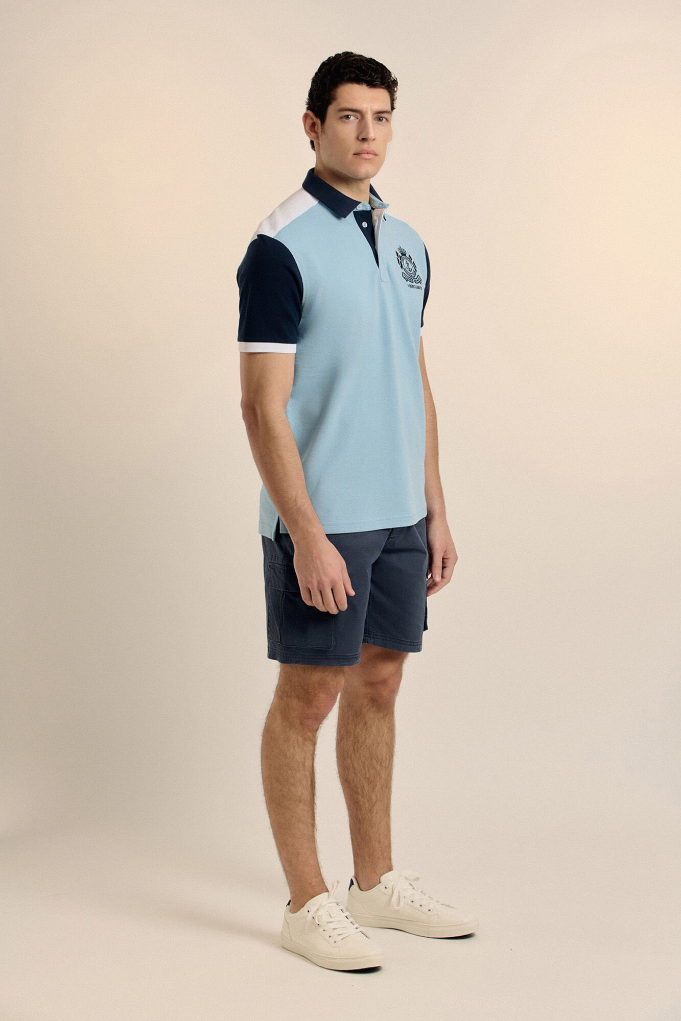 Valecuatro Tricolor polo shirt Blue