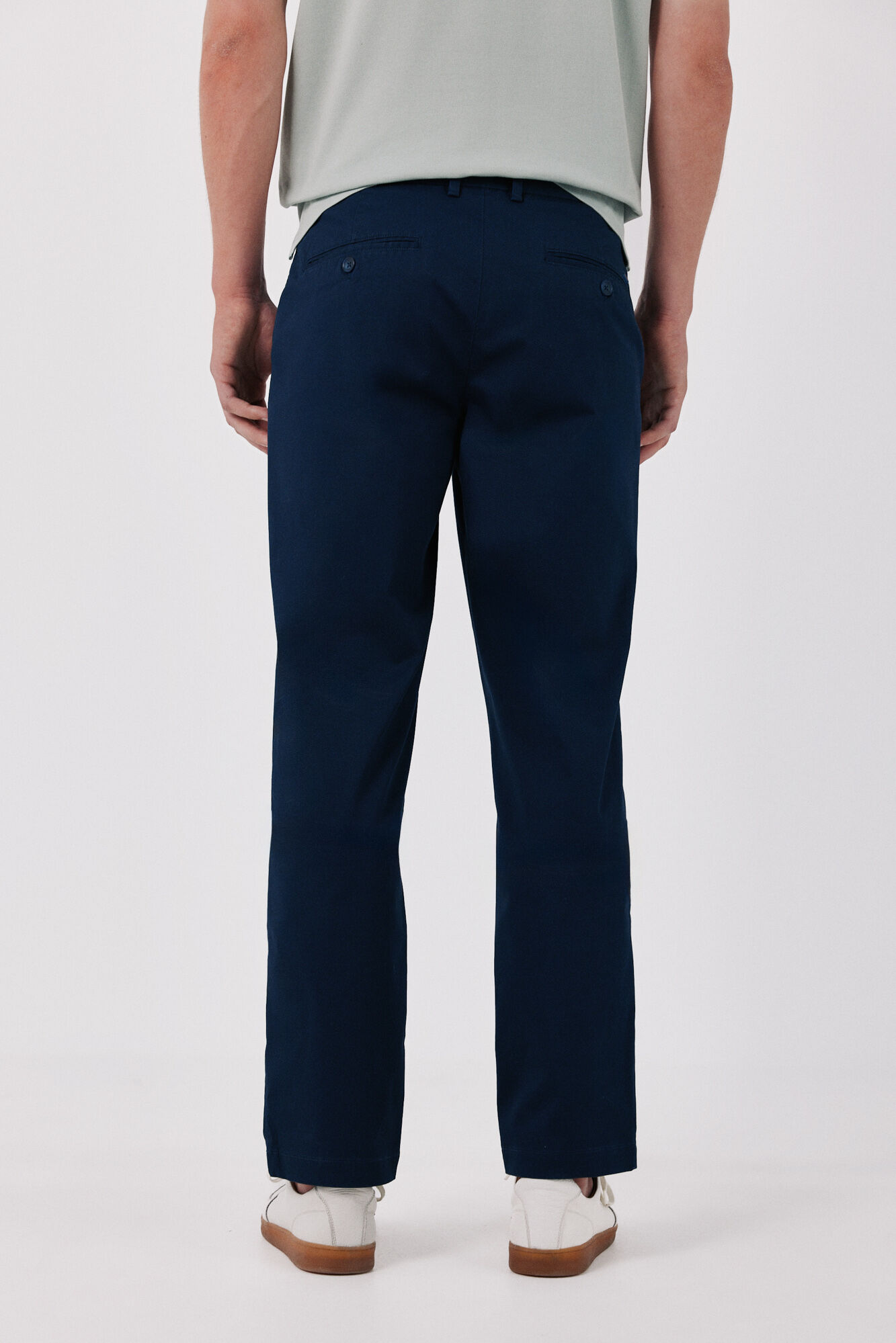 Cortefiel Print regular chinos Navy