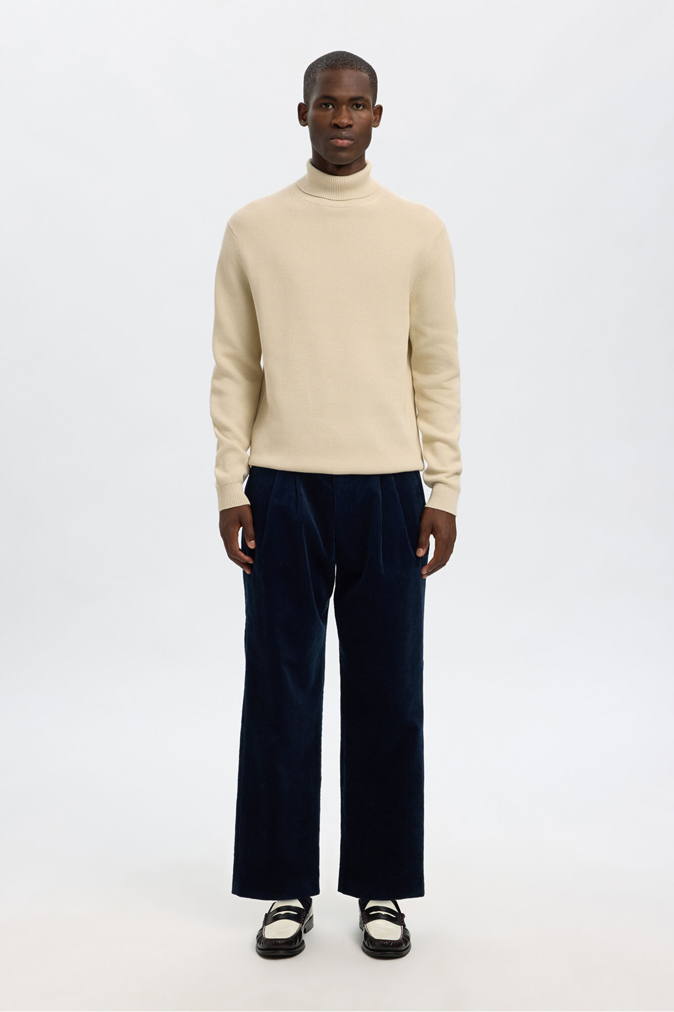 Selected Camisola de gola 100% algod&atilde;o org&acirc;nico