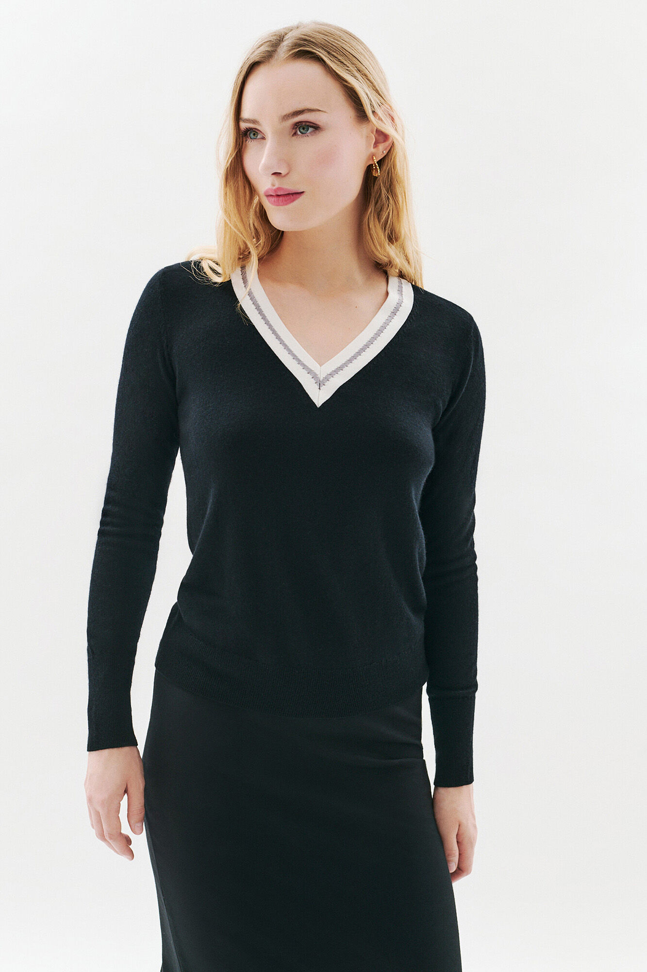 Caroll Jumper neck detail Black