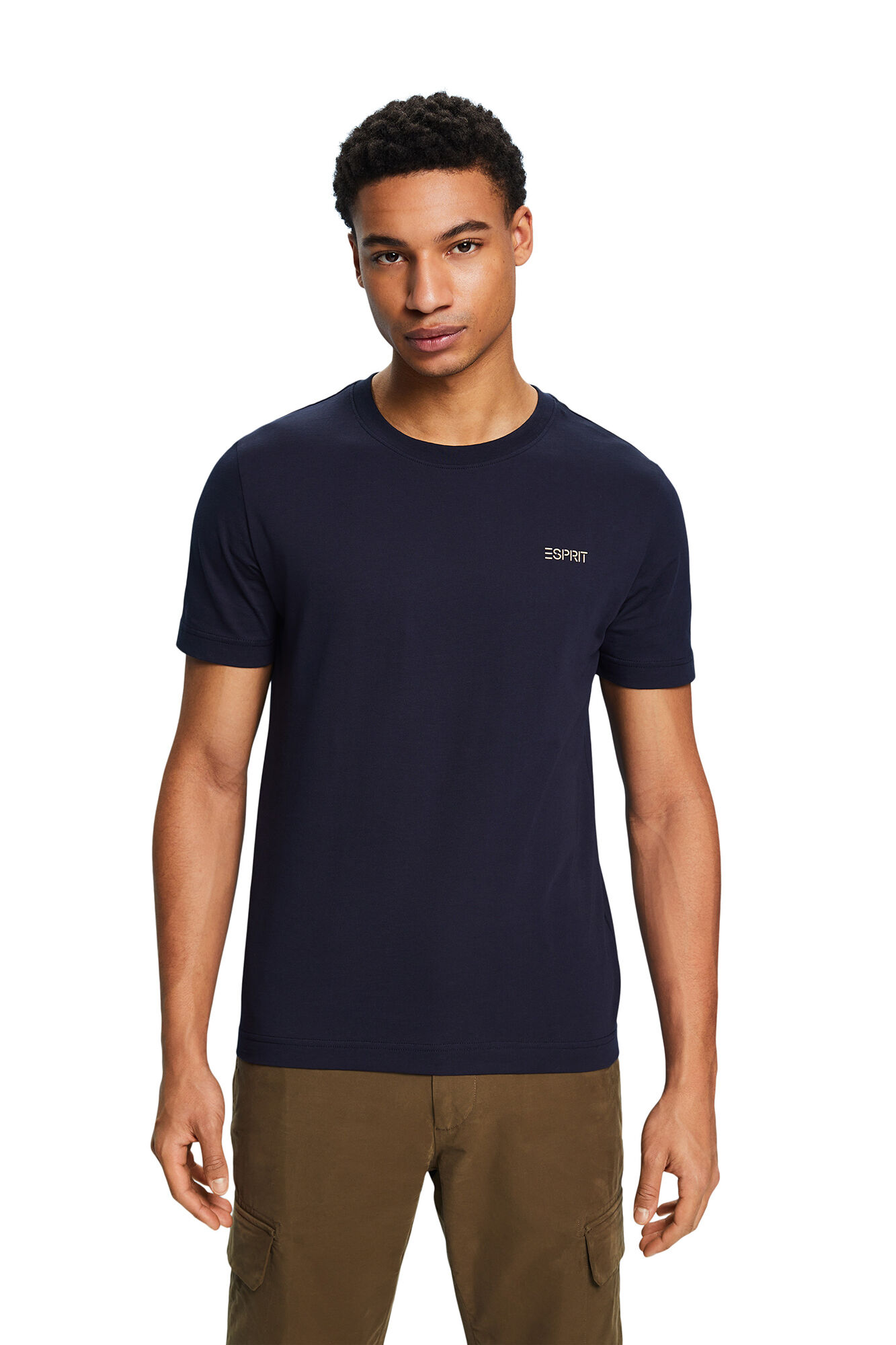 Esprit Camiseta b&aacute;sica algod&oacute;n slim fit Azul marino