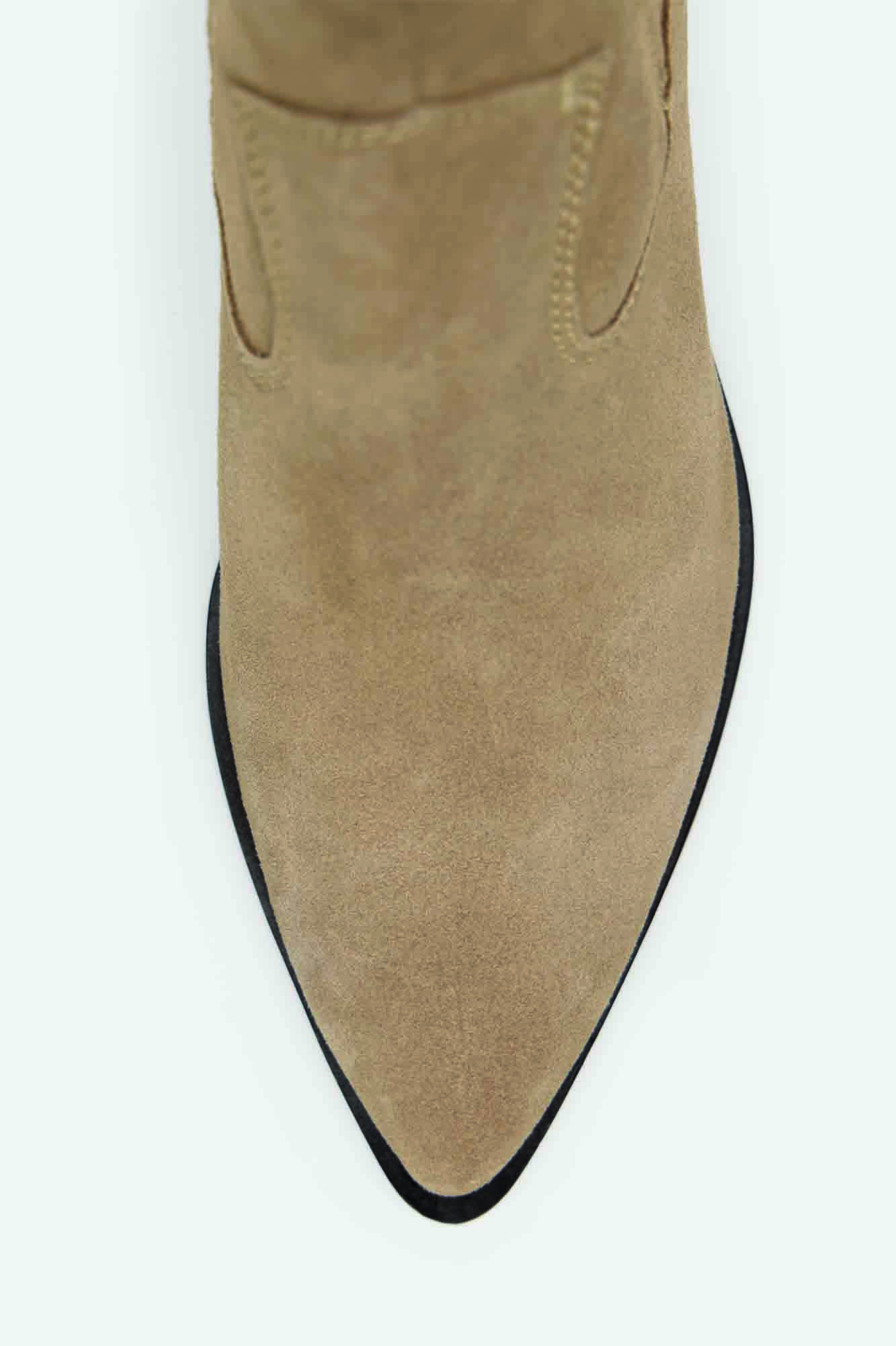 Cortefiel split leather elastic boot Nude