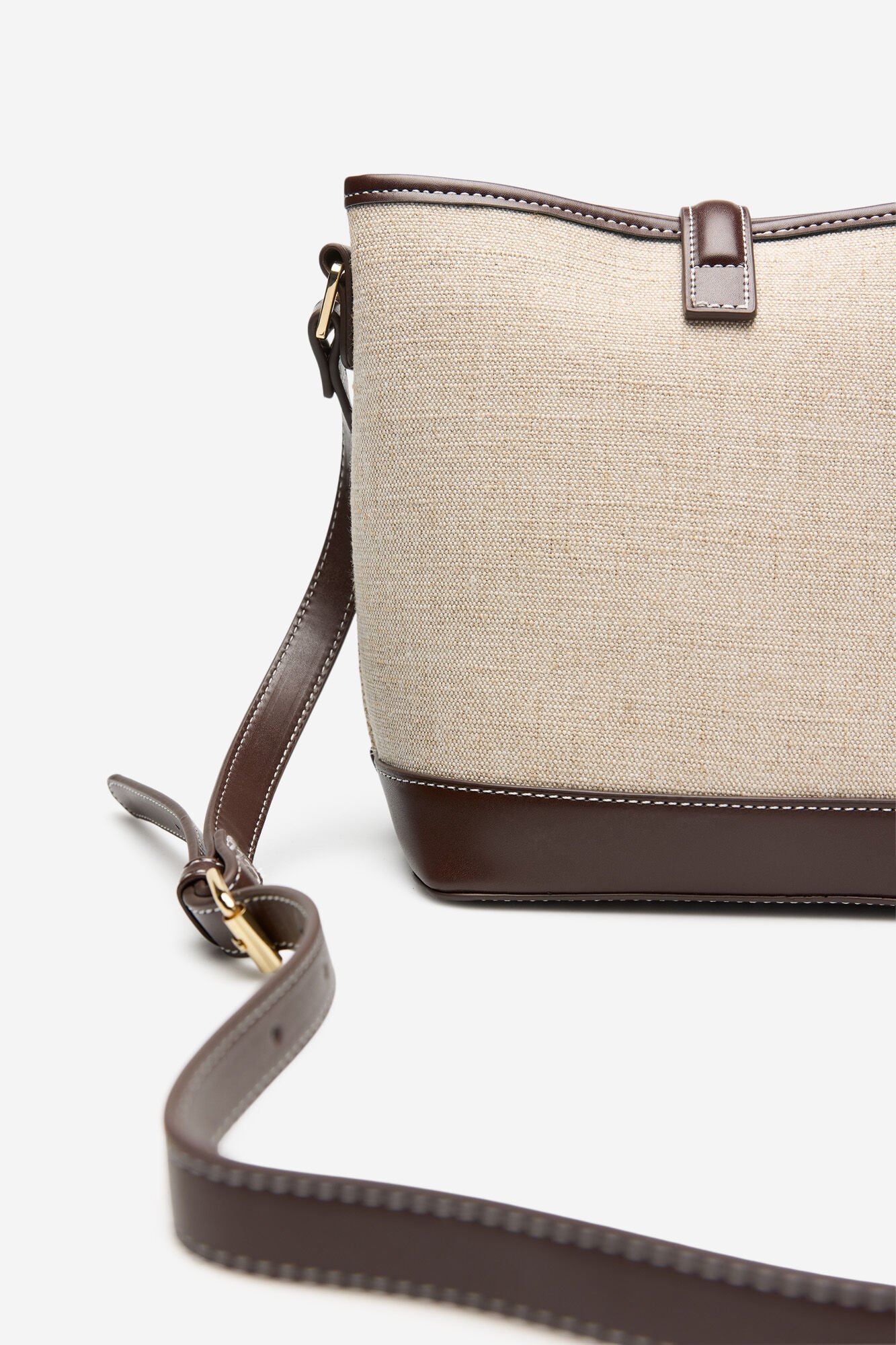 Cortefiel Rustic fabric shoulder bag Beige