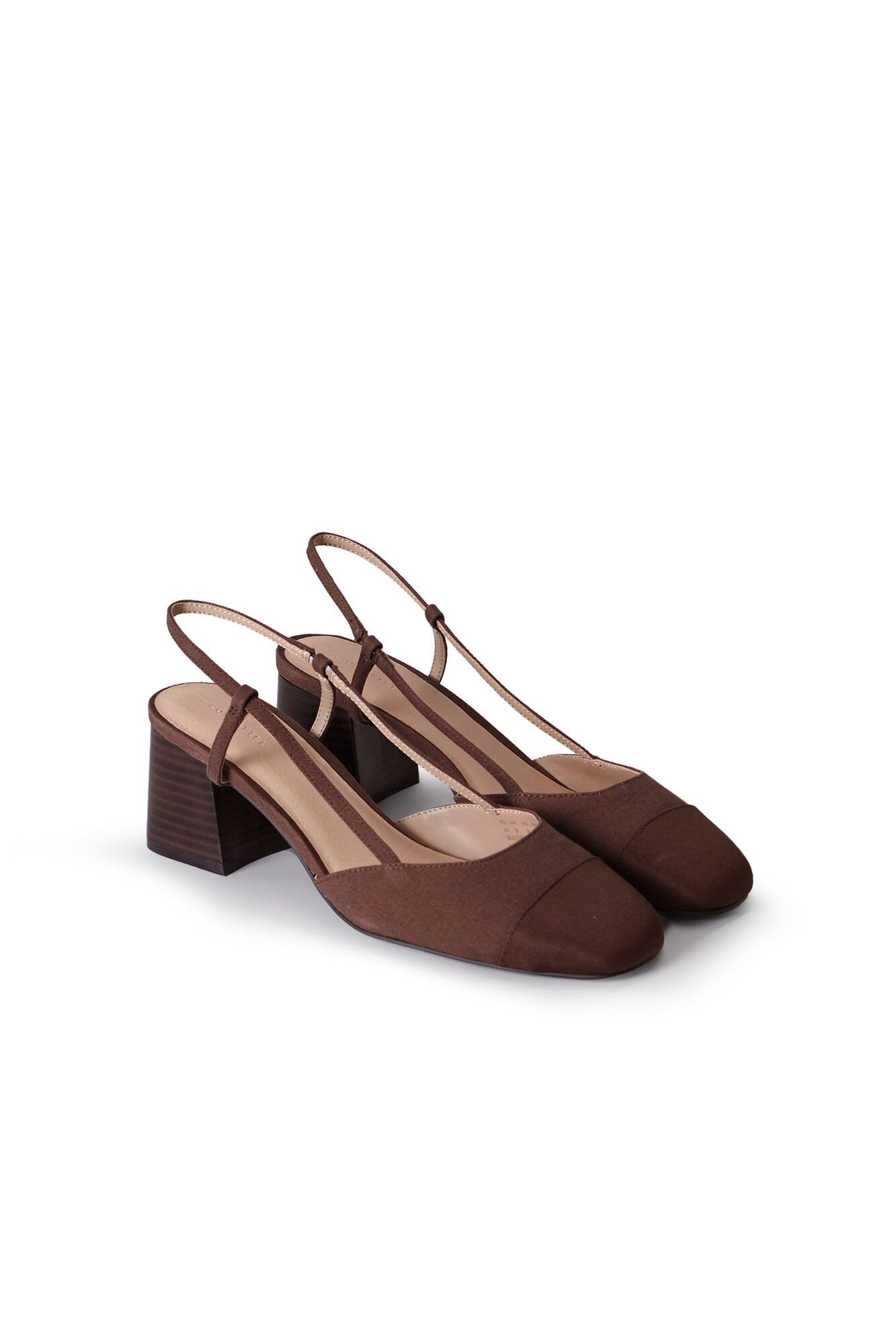Cortefiel Backless heeled shoe Brown