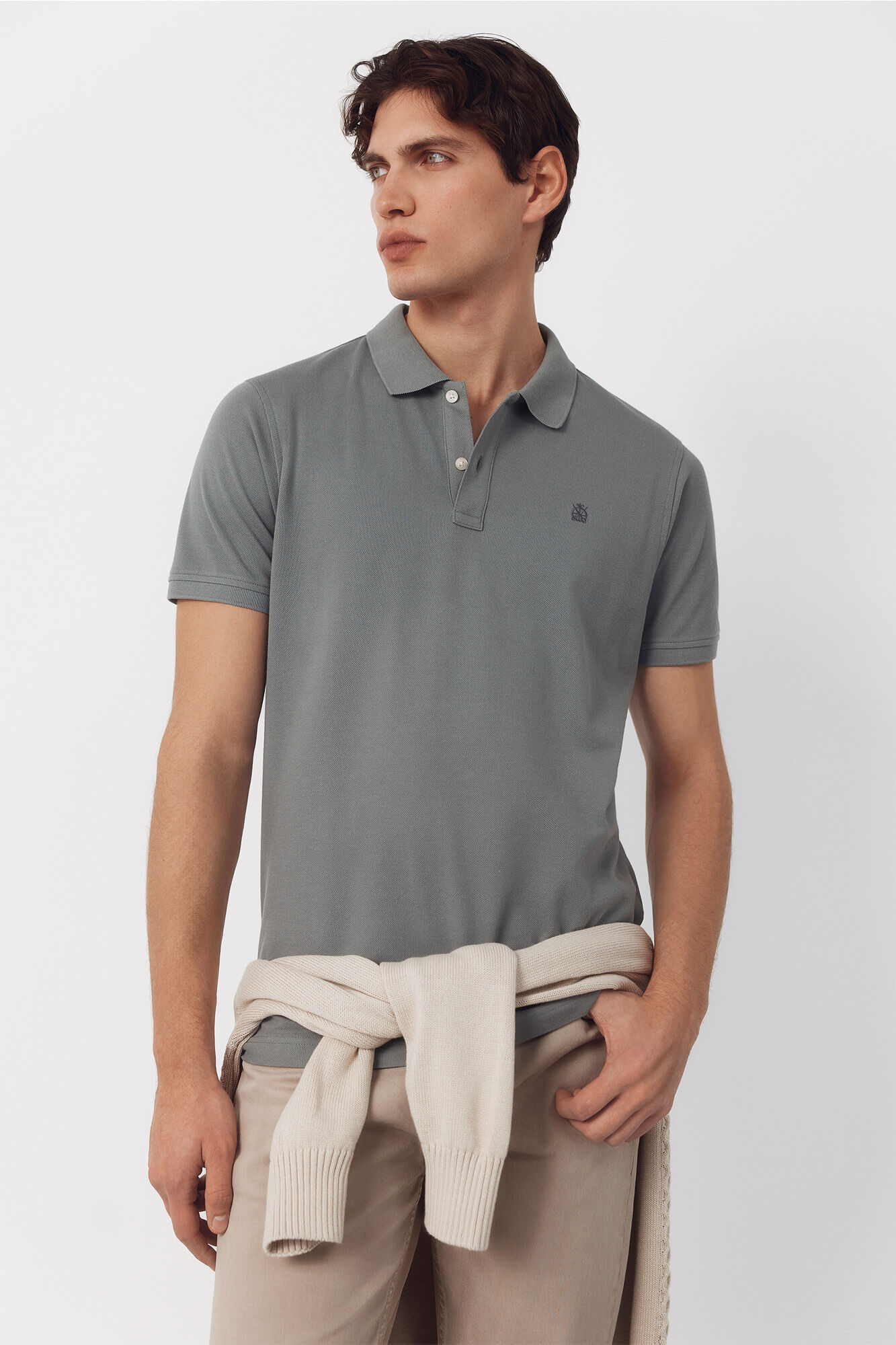Cortefiel Polo b&aacute;sico de piqu&eacute; slim Verde
