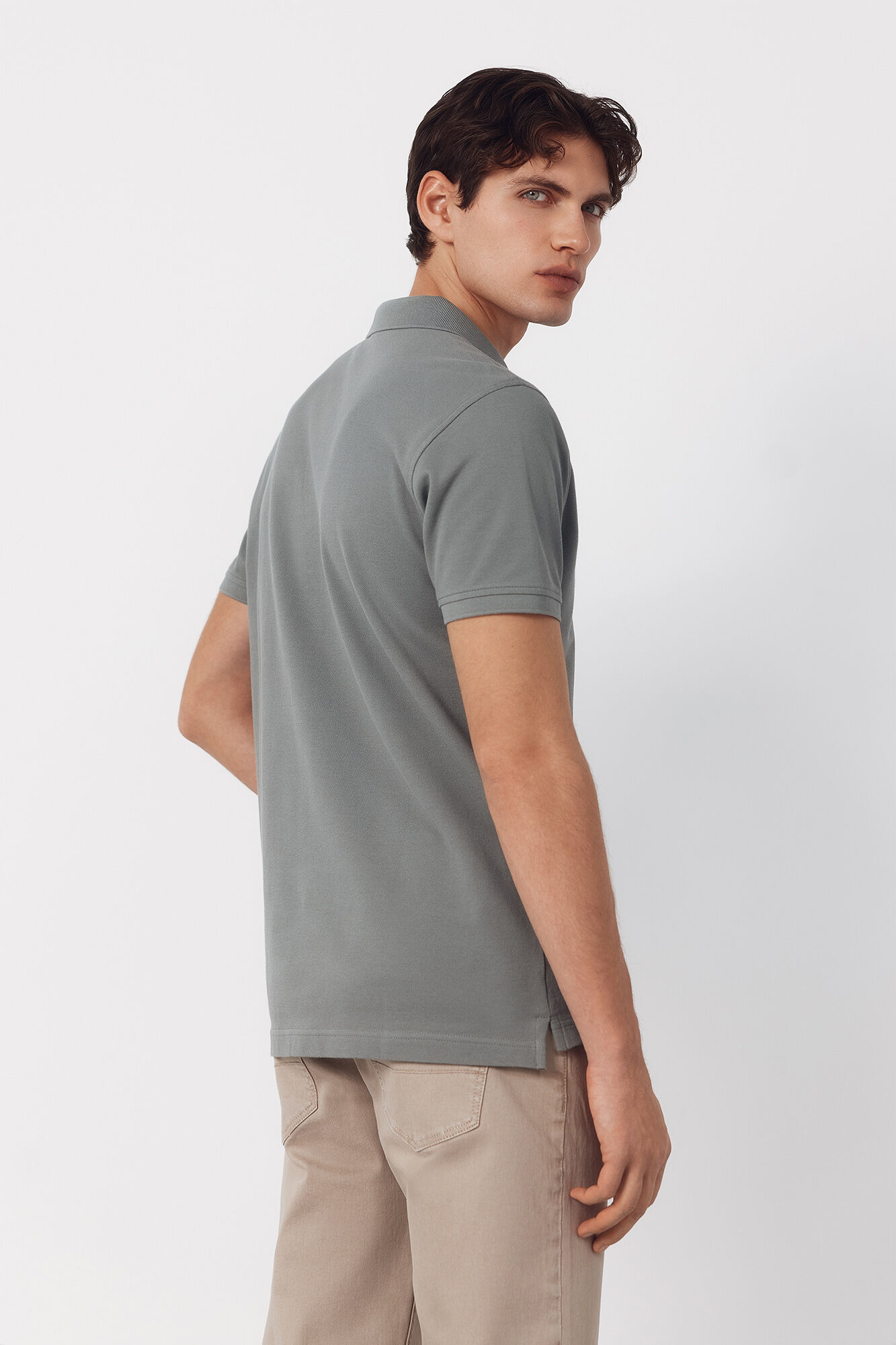 Cortefiel Polo b&aacute;sico de piqu&eacute; slim Verde