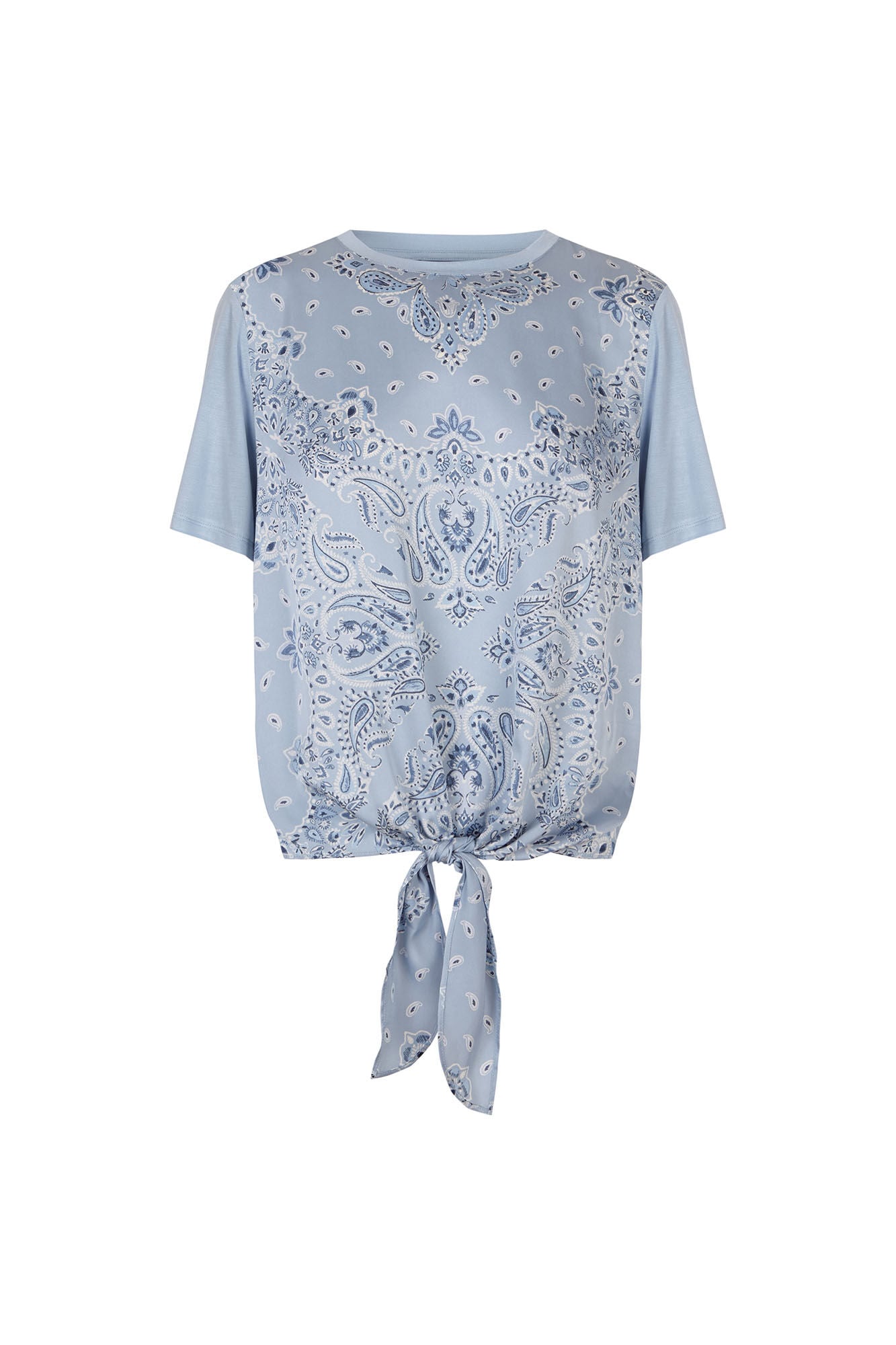 Cortefiel Top combinado em tecido estampado Azul