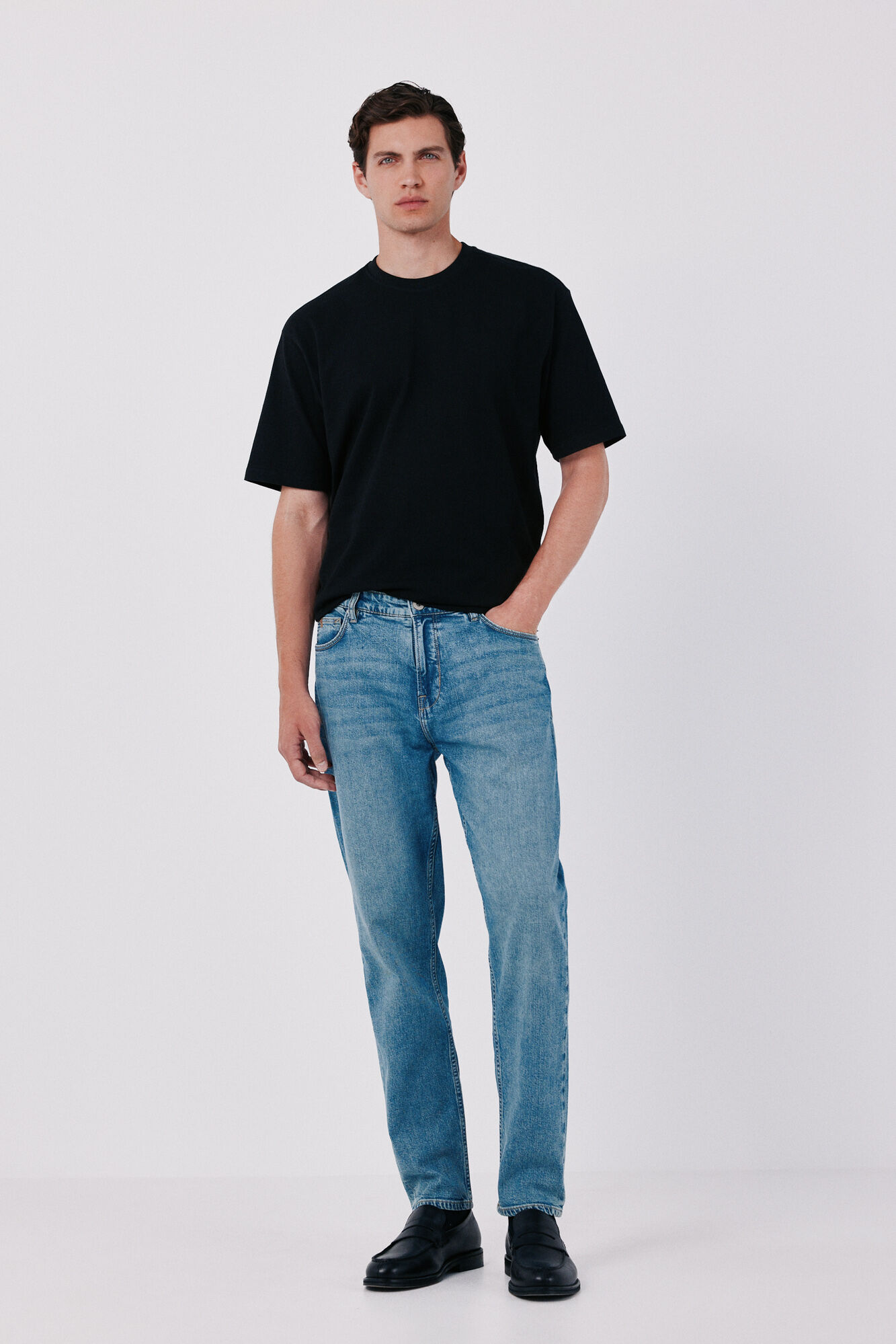 Cortefiel Plain T-shirt Black