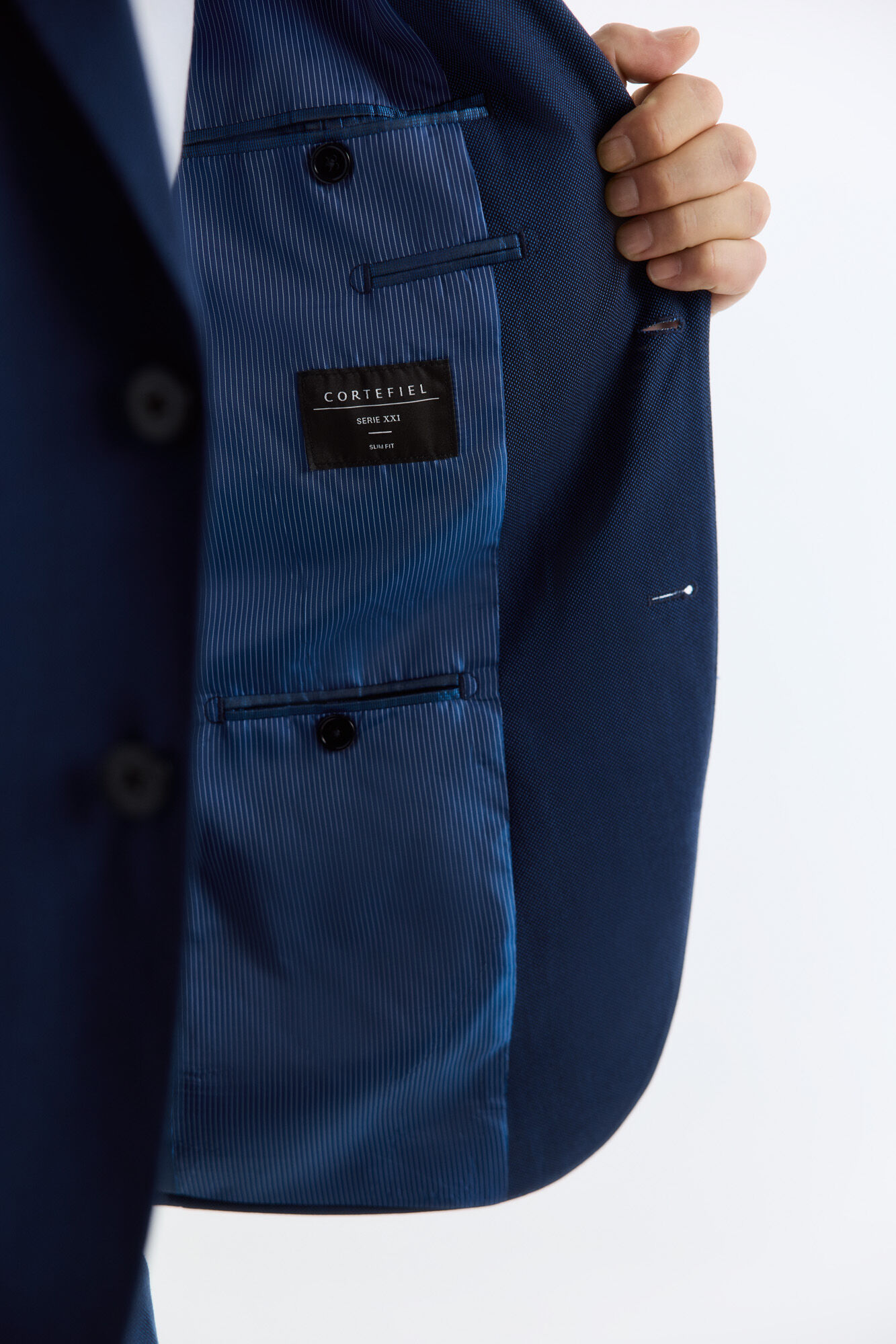 Cortefiel Birdseye Series XXI jacket Blue