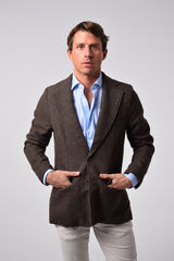 Cloking L&atilde; americana com pied-de-poule Castanho