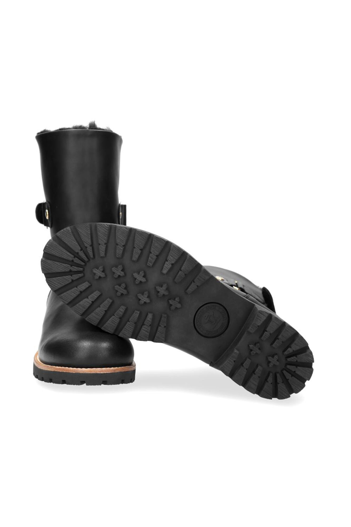 Panama Jack Botas de pele com forro de pele quente Preto