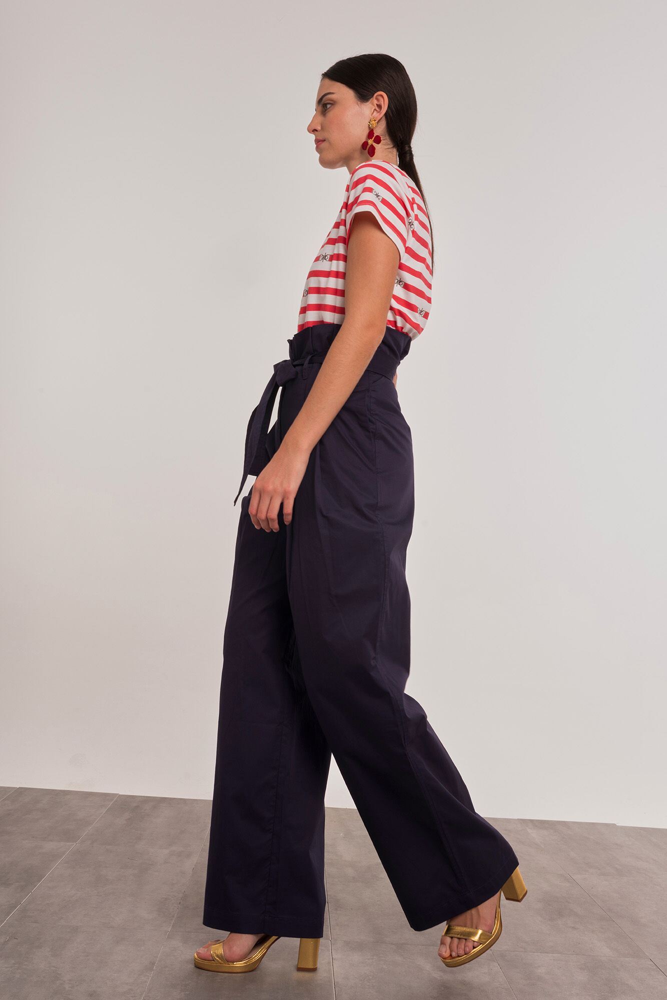 Dolores Promesas Sailor striped T-shirt with logo Red