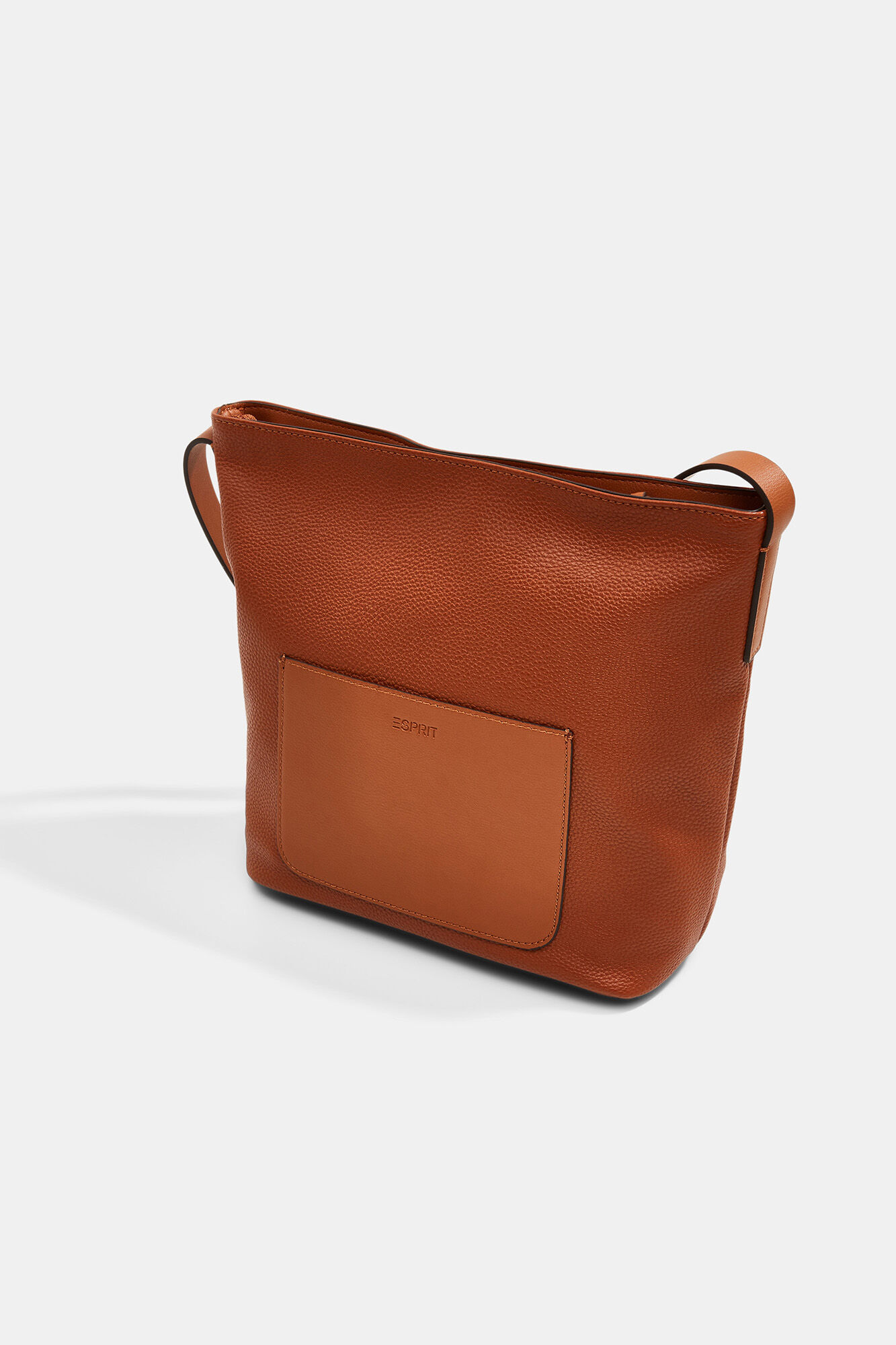 Esprit Two-tone faux leather crossbody bag Brown