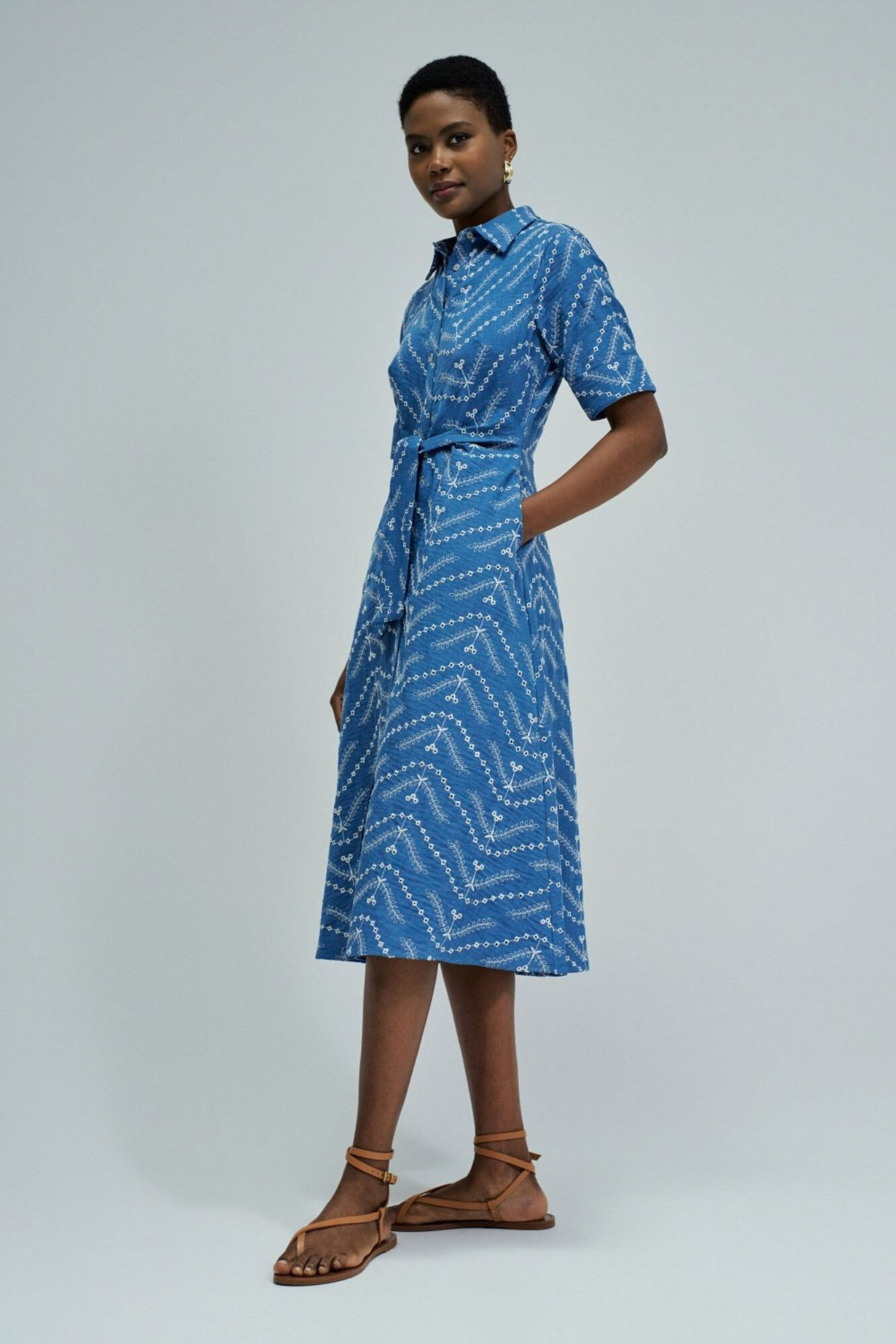 Salsa Jeans Vestido camiseiro midi Azul