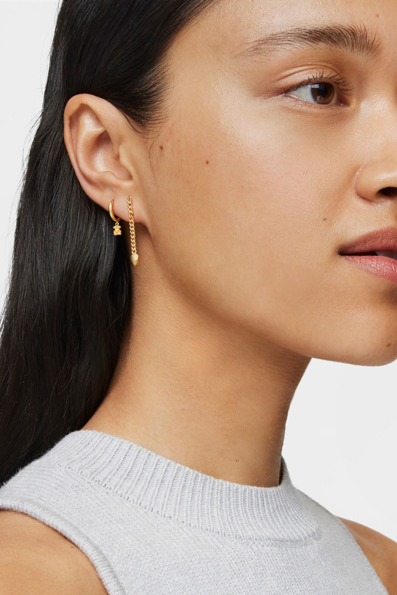 Tous Pendiente individual de aro corto Amarillo