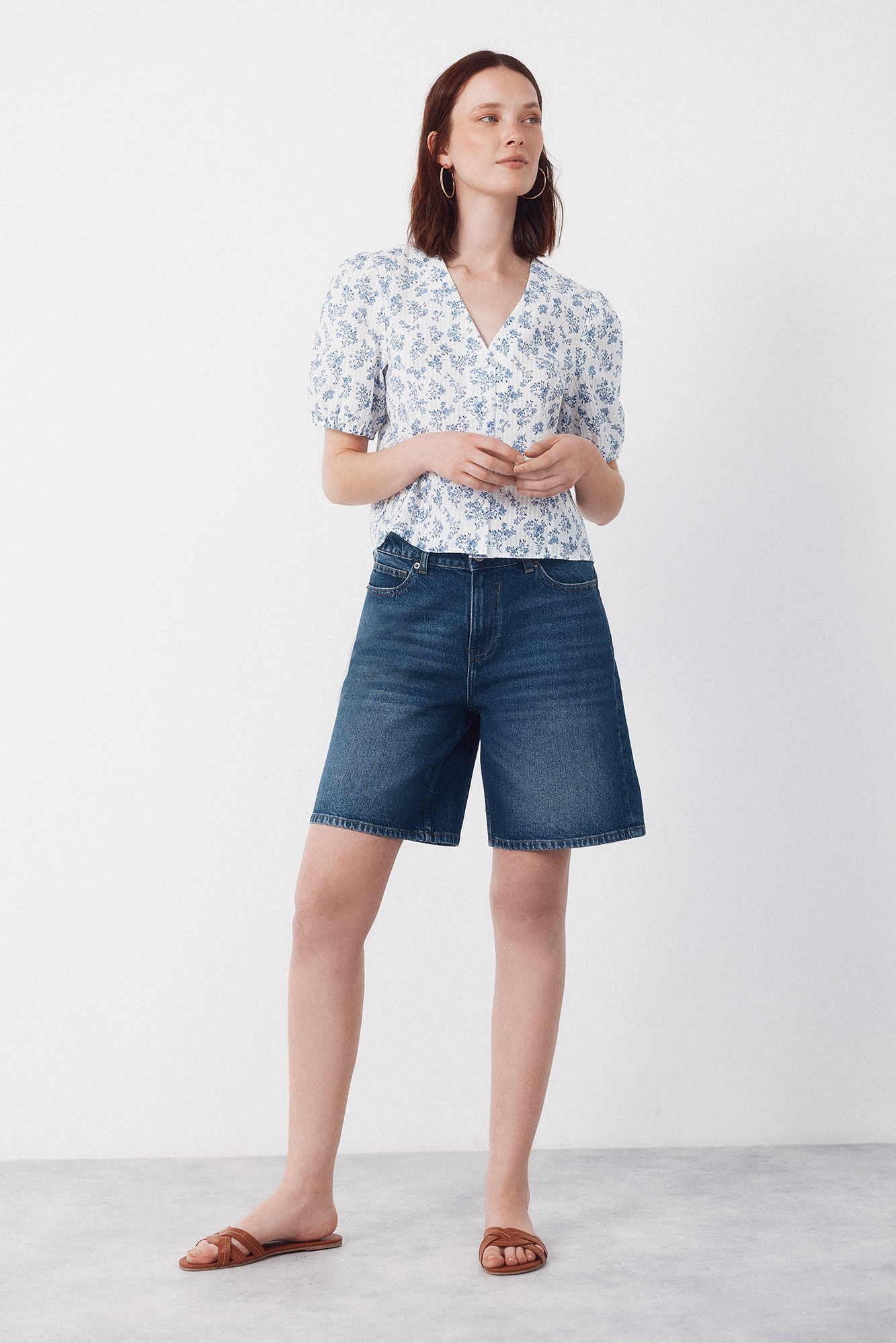 Cortefiel gingham blouse