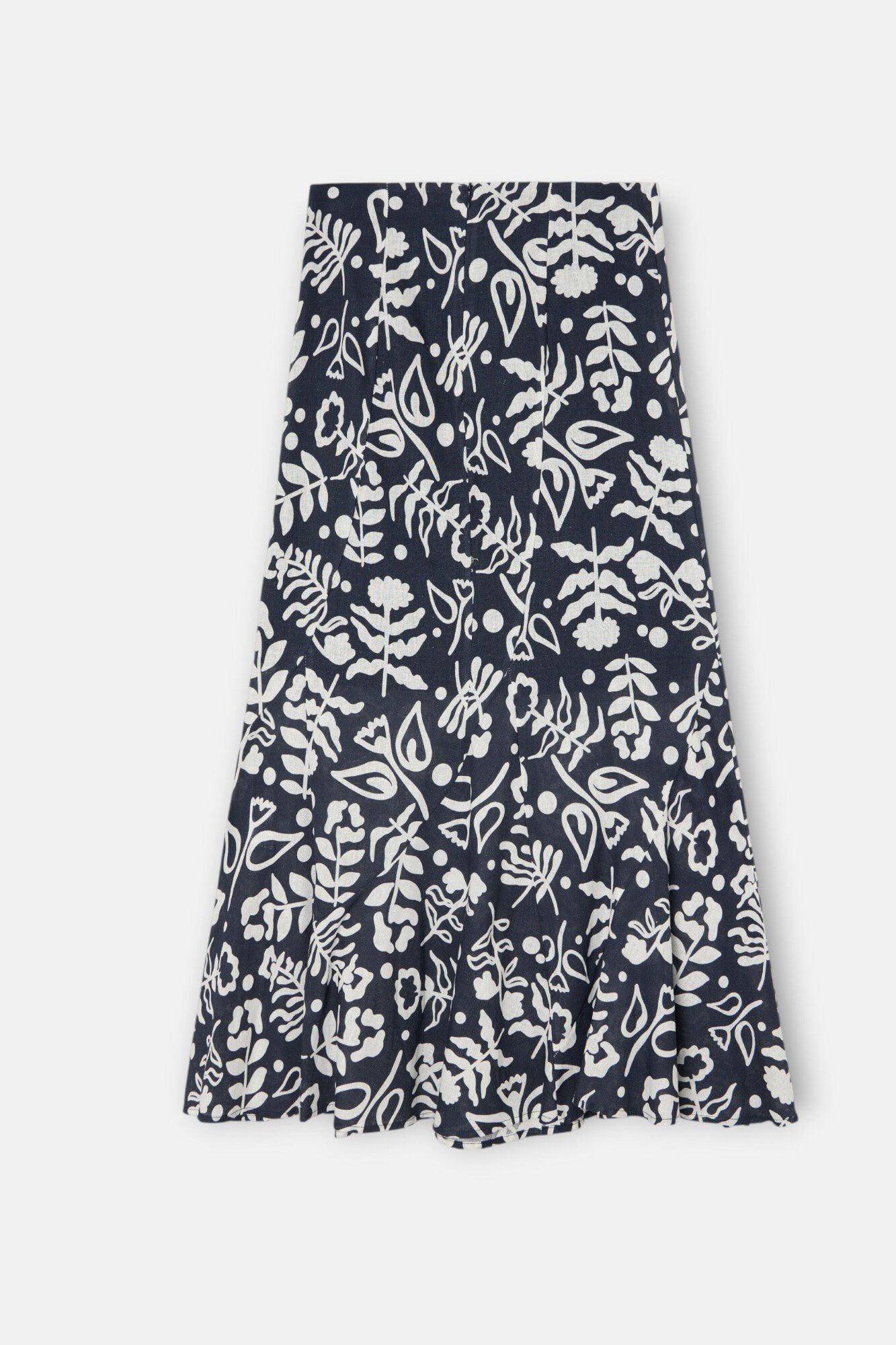 Silbon Saia fluida com folhos estampada Azul