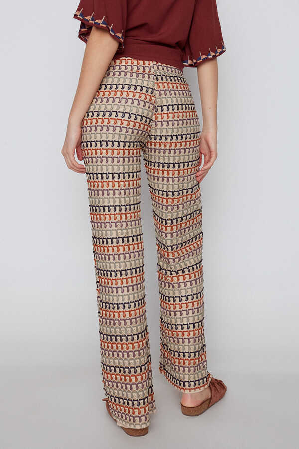Textured knitted trousers - Woman