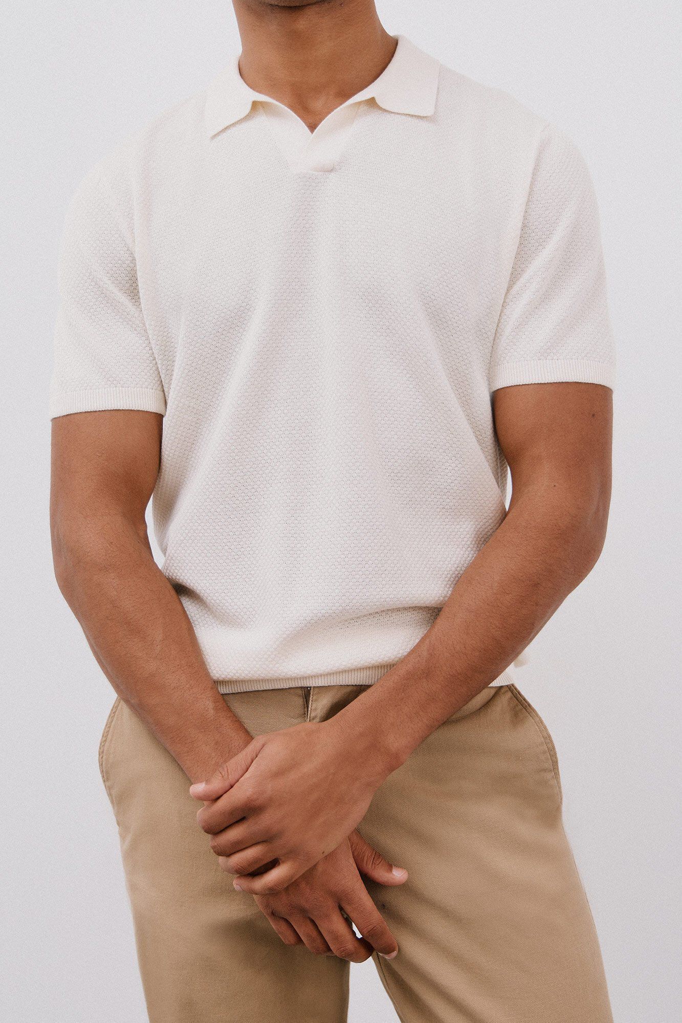 Cortefiel Short sleeve structured cotton polo shirt shirt