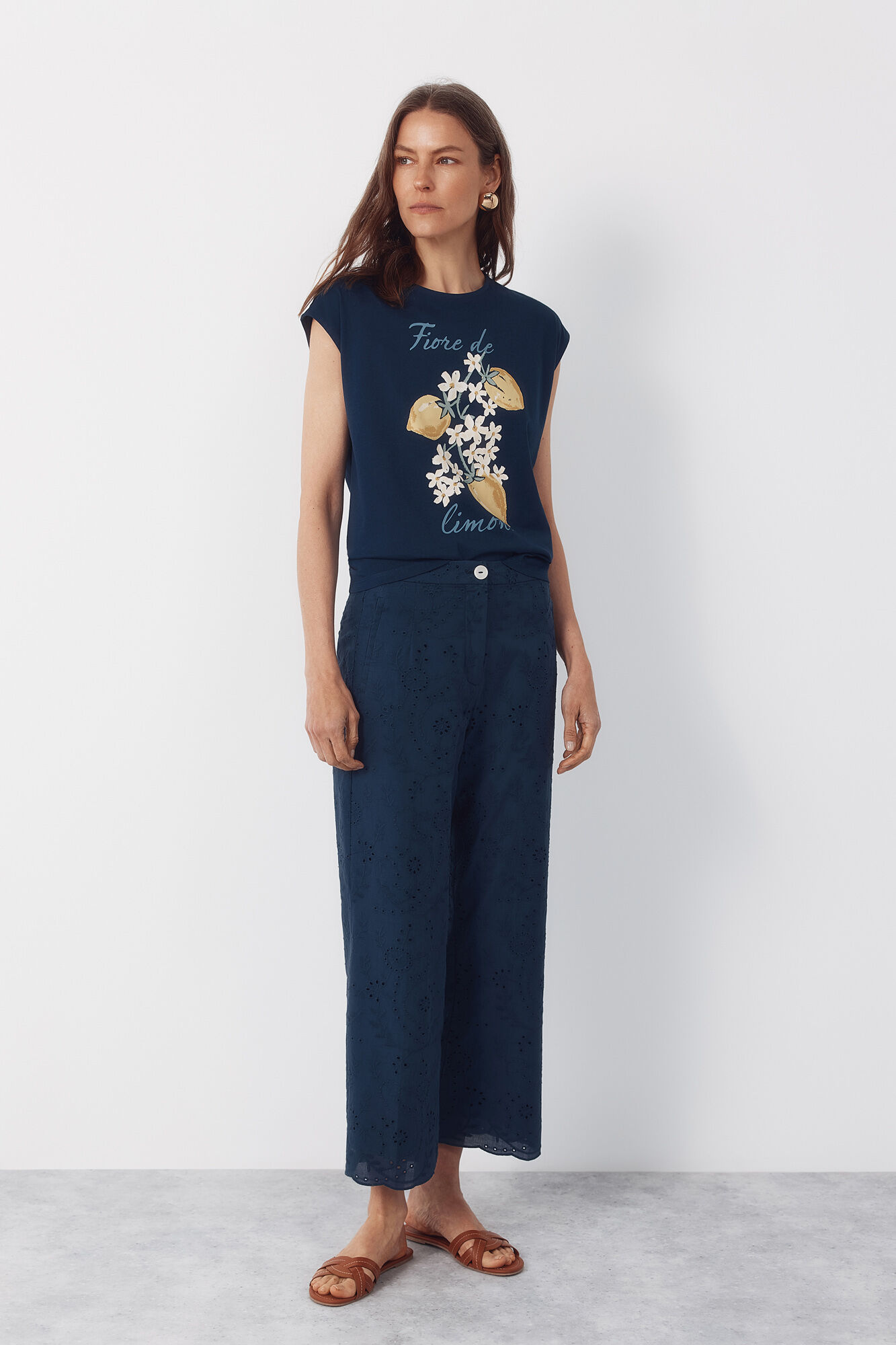 Cortefiel Camiseta estampada Azul marino