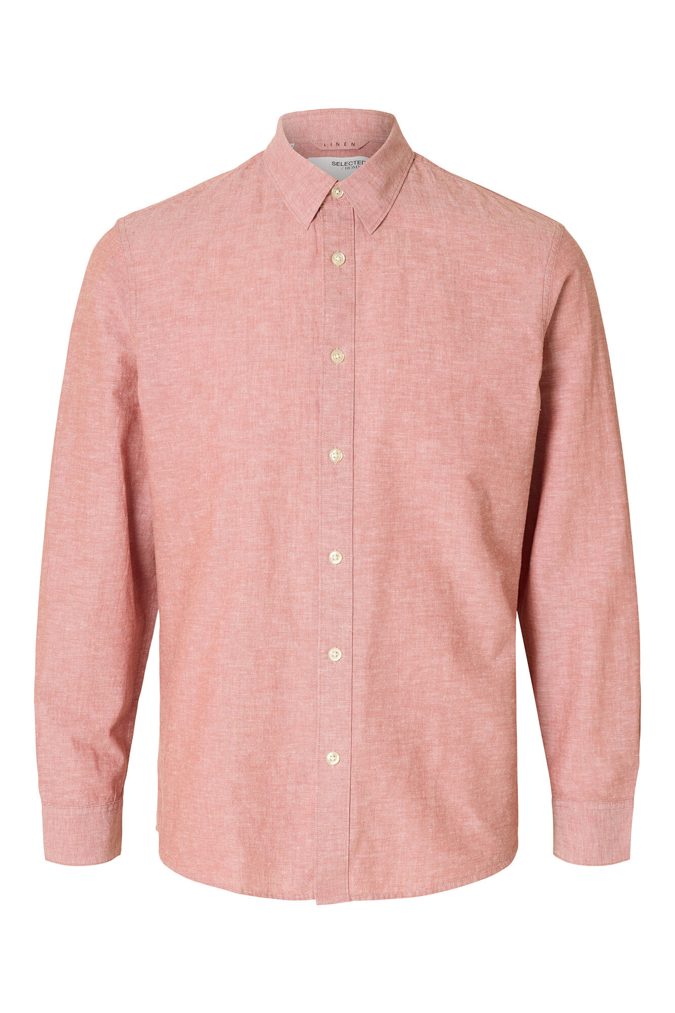 Selected Camisa de linho slim fit Vermelho