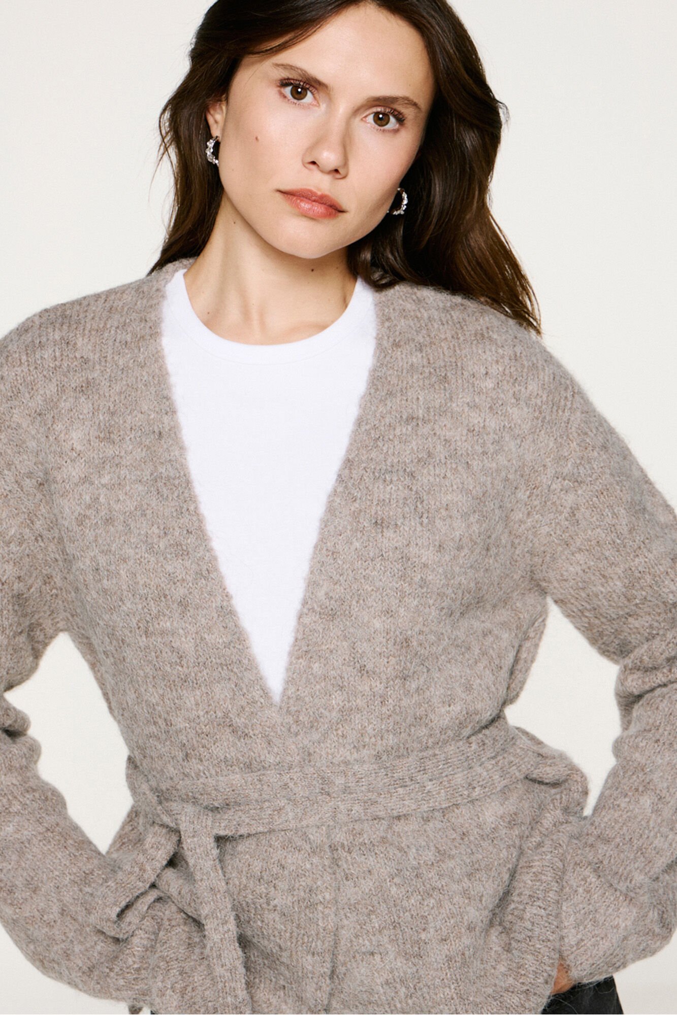 Selected Casaco de malha de alpaca com la&ccedil;ada