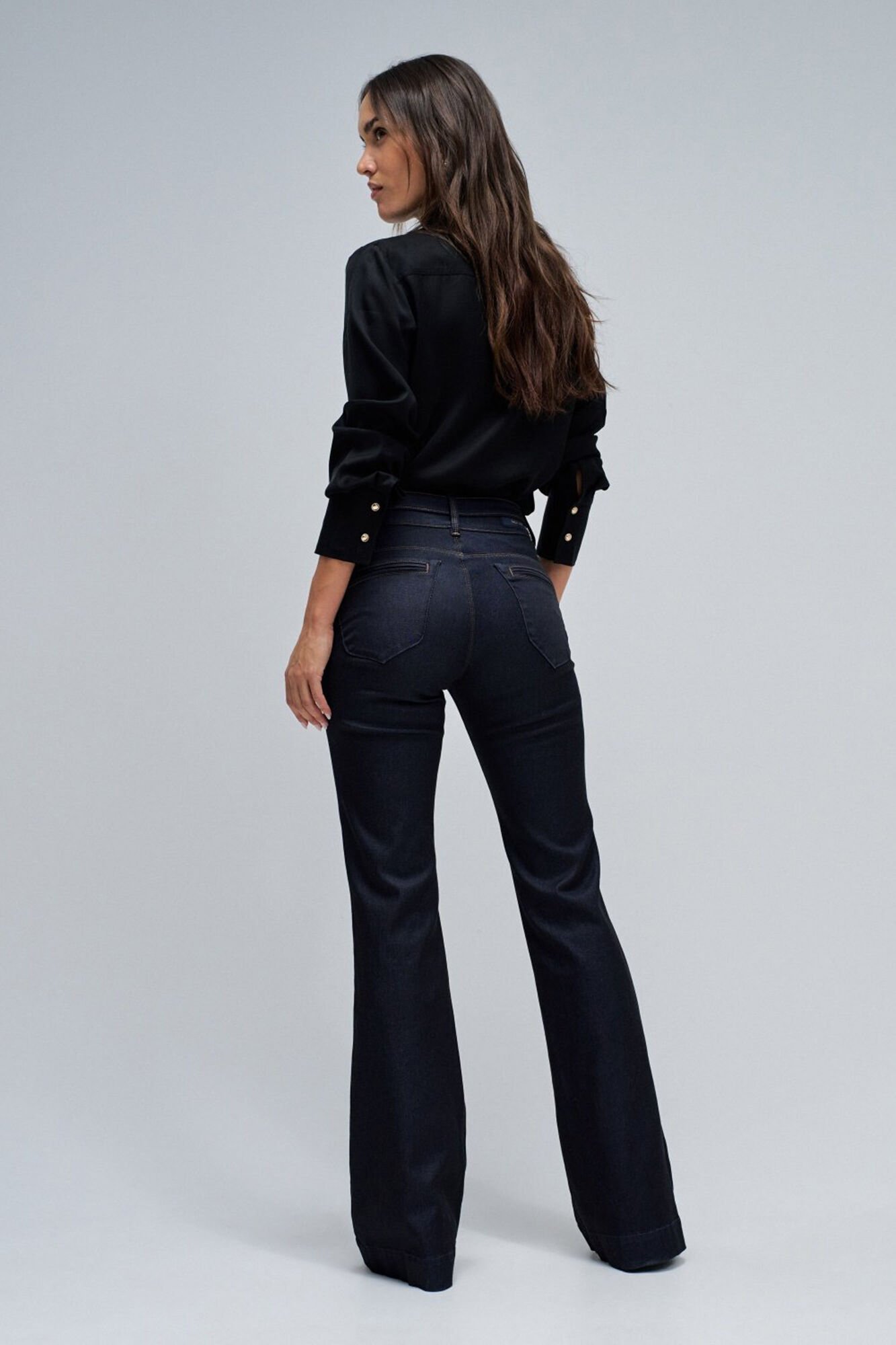 Salsa Jeans Chino flare con cintur&oacute;n