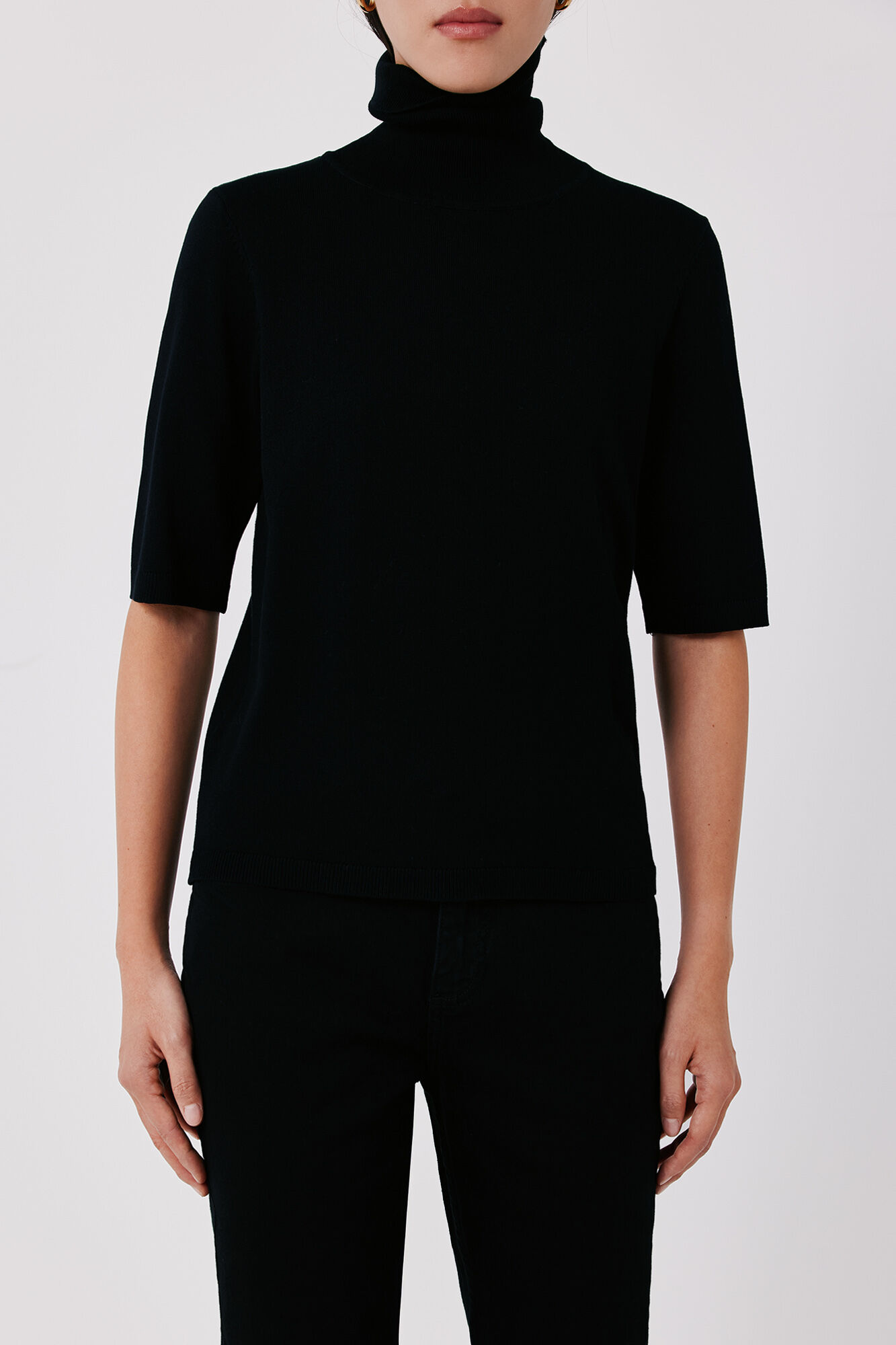 Cortefiel Jersey cuello vuelto Negro