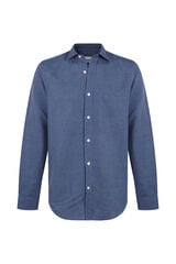 Cortefiel Plain linen cotton shirt Navy
